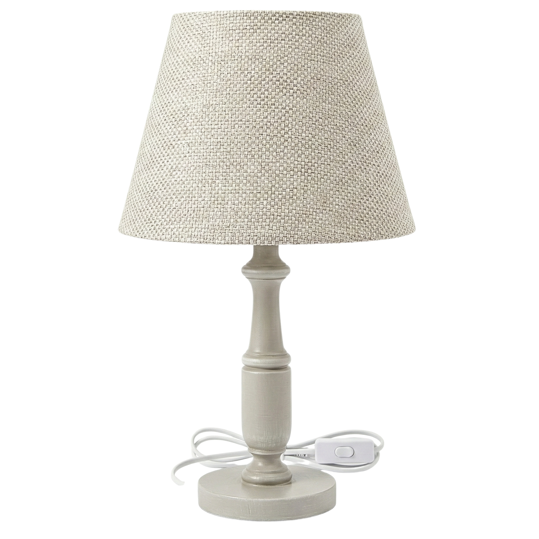 Lampe de Chevet Pied Tourné & Abat-Jour Lin – Ambiance Cosy