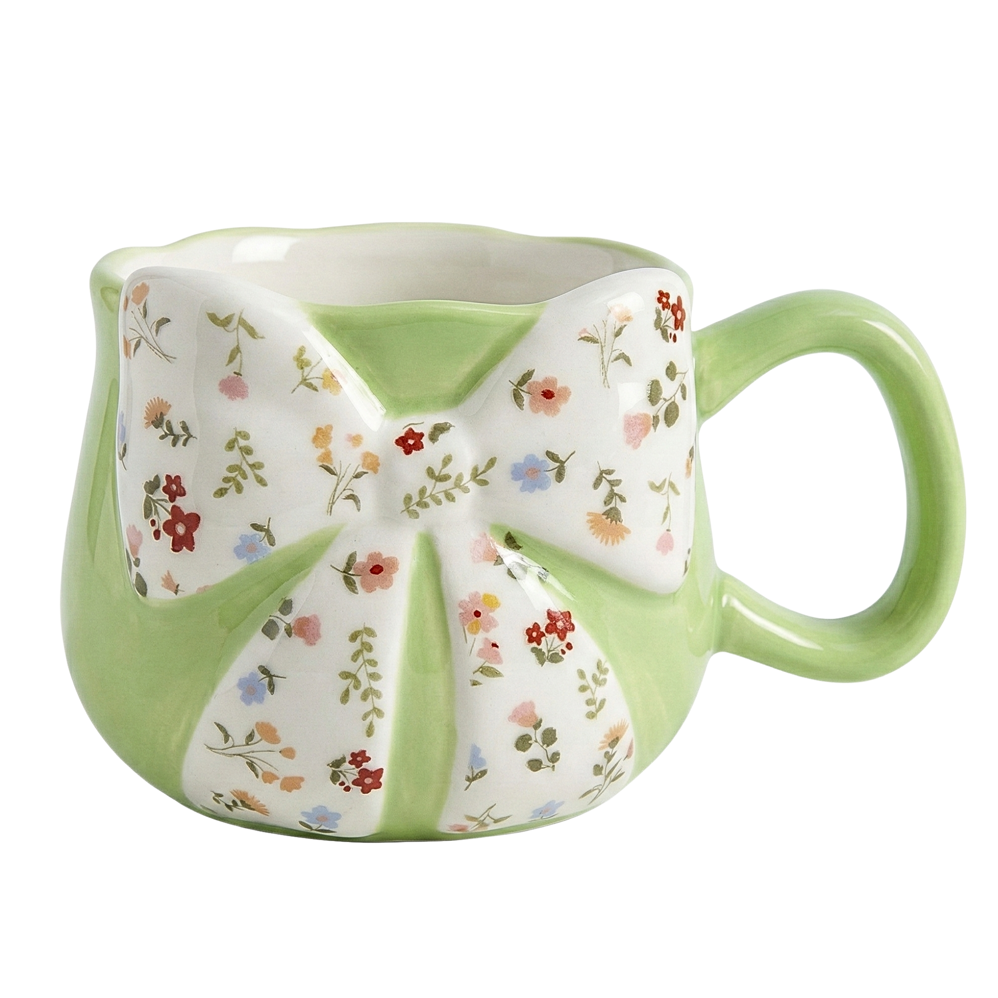 Mug Céramique Design Nœud & Fleurs – Tasse "Coquette" Tendance