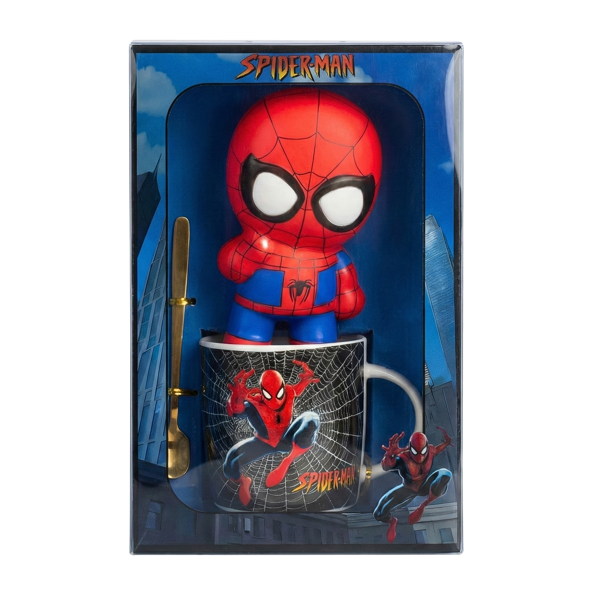 Coffret Mug Spider-Man : Tasse, Cuillère & Figurine 3D – Idée Cadeau