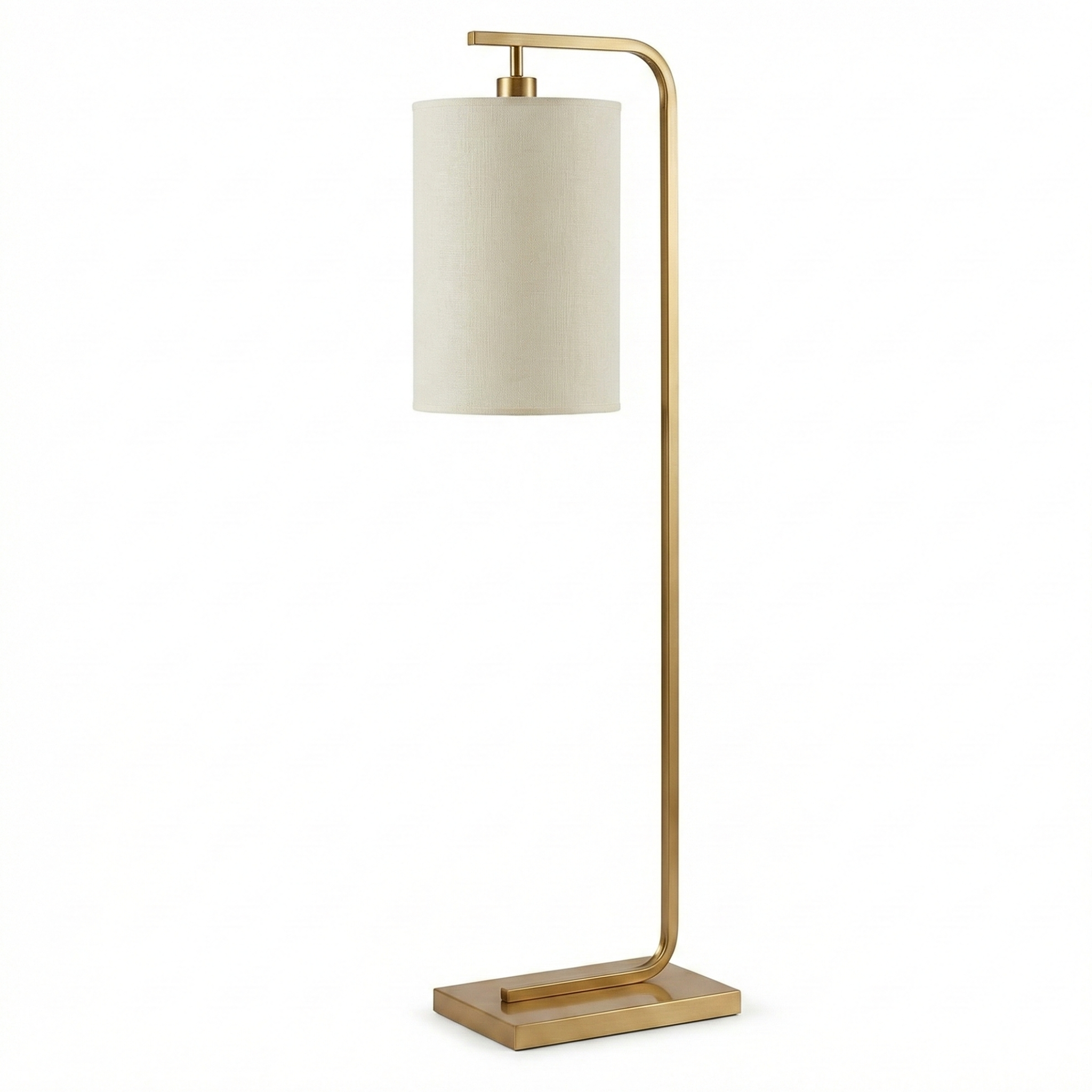 Lampadaire Design Doré Abat-Jour Beige – Élégance Moderne