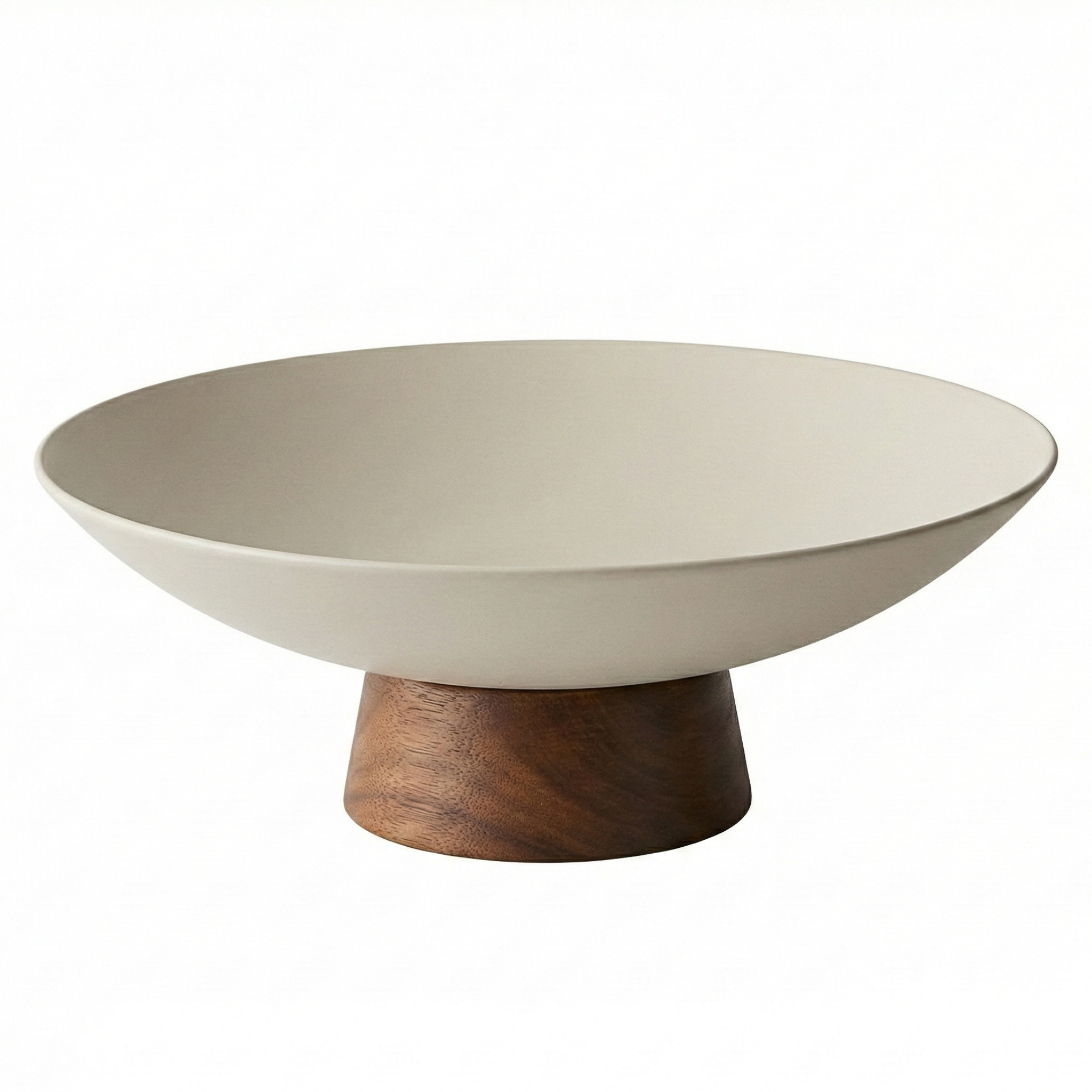 Coupe Design Blanche & Bois – Centre de Table Élégant et Moderne