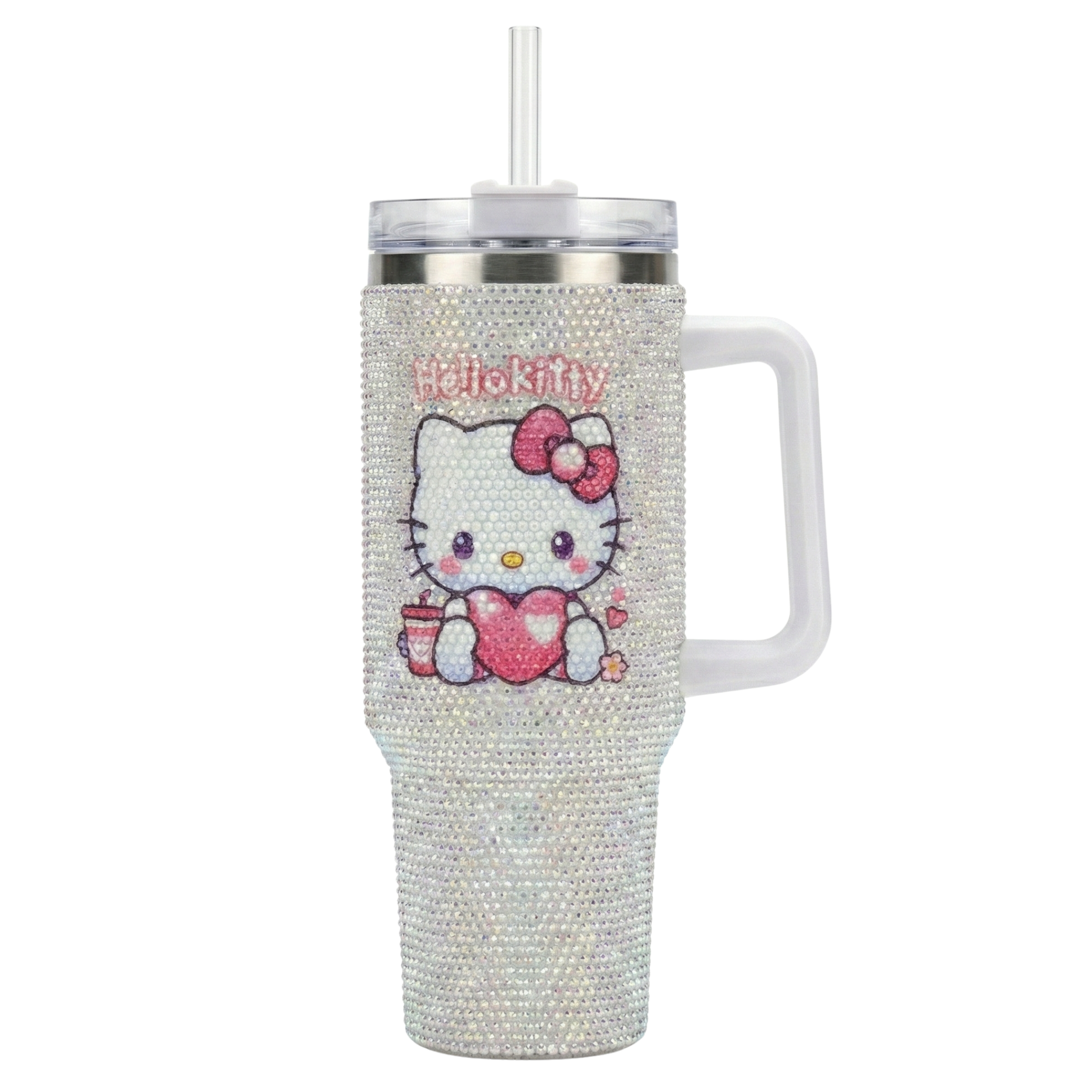 Thermos Hello Kitty Strass Argenté avec Paille - Tunisie
