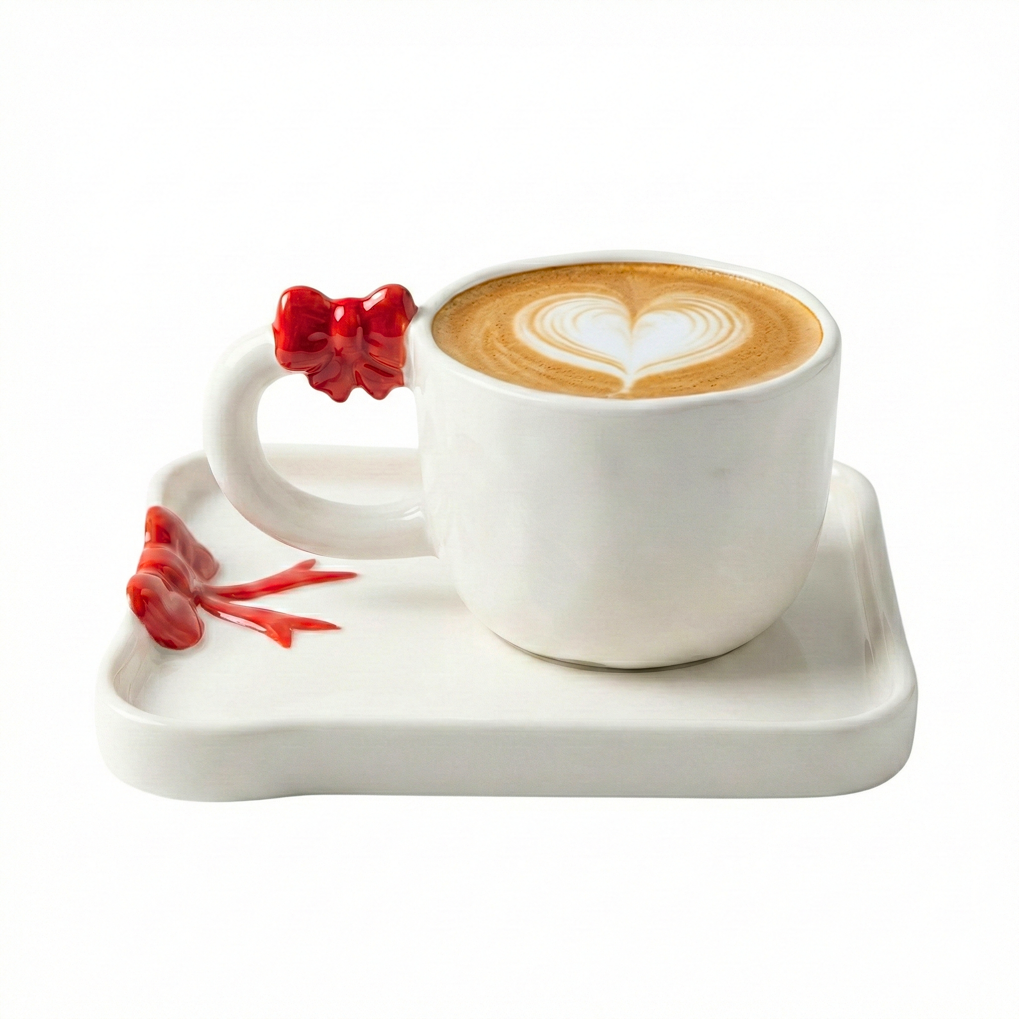 Mug & Sous-Tasse Nœud Rouge – Mug Cute & Idée Cadeau Tunisie