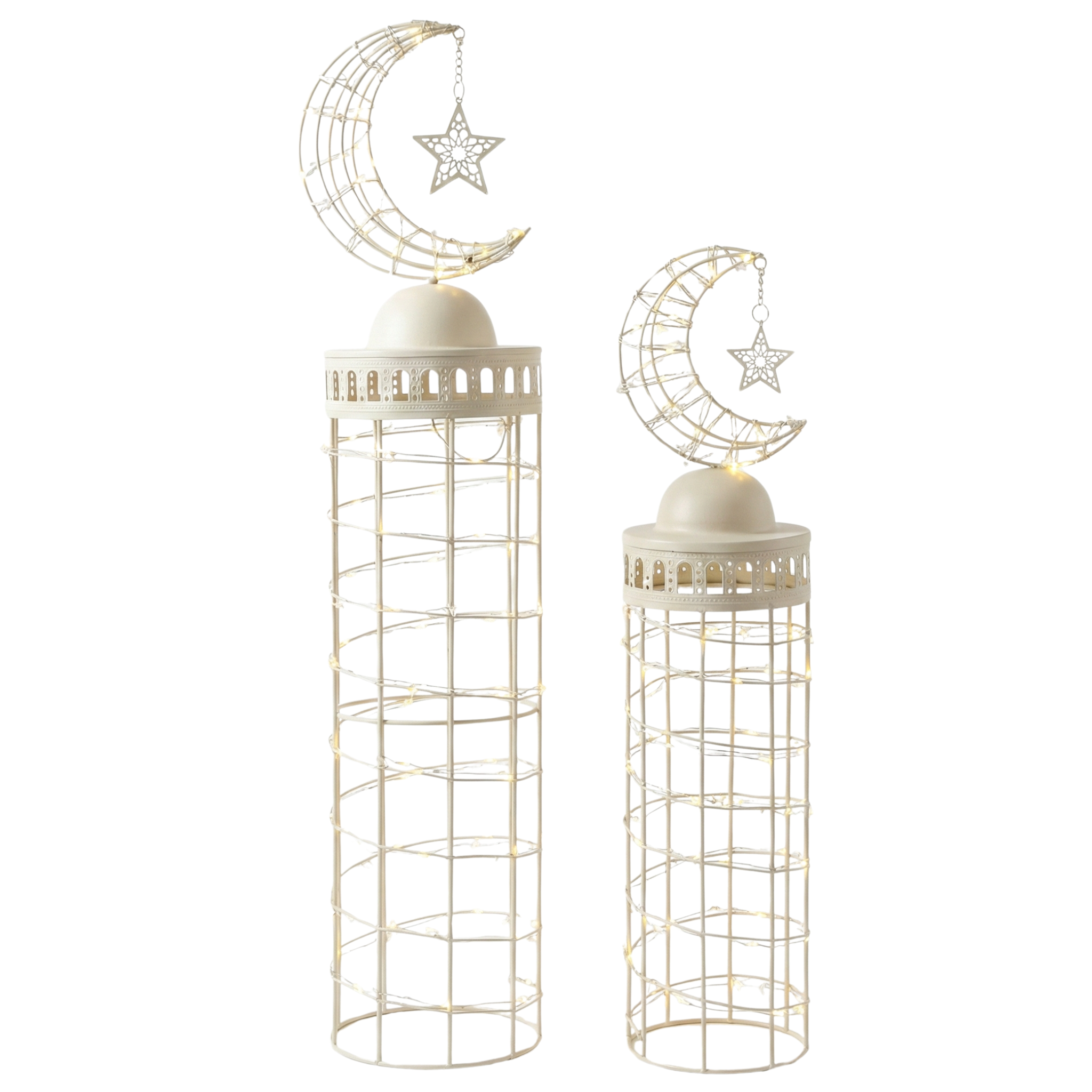 Pack 2 Lanternes Décoratives LED – Lune & Étoile