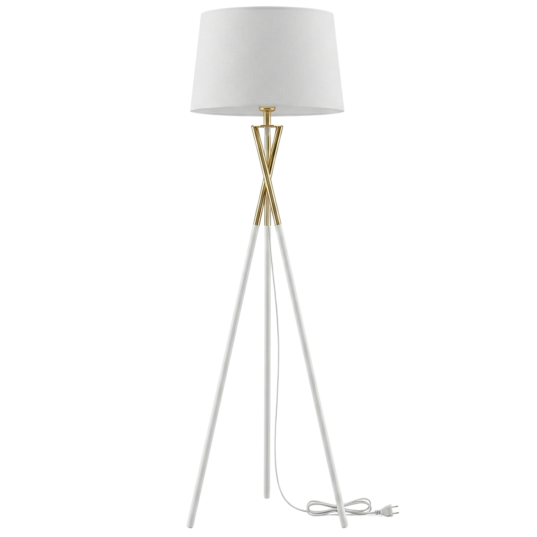 Lampadaire Trépied "Luxe Blanc & Or" – Design Scandinave Chic Tunisie