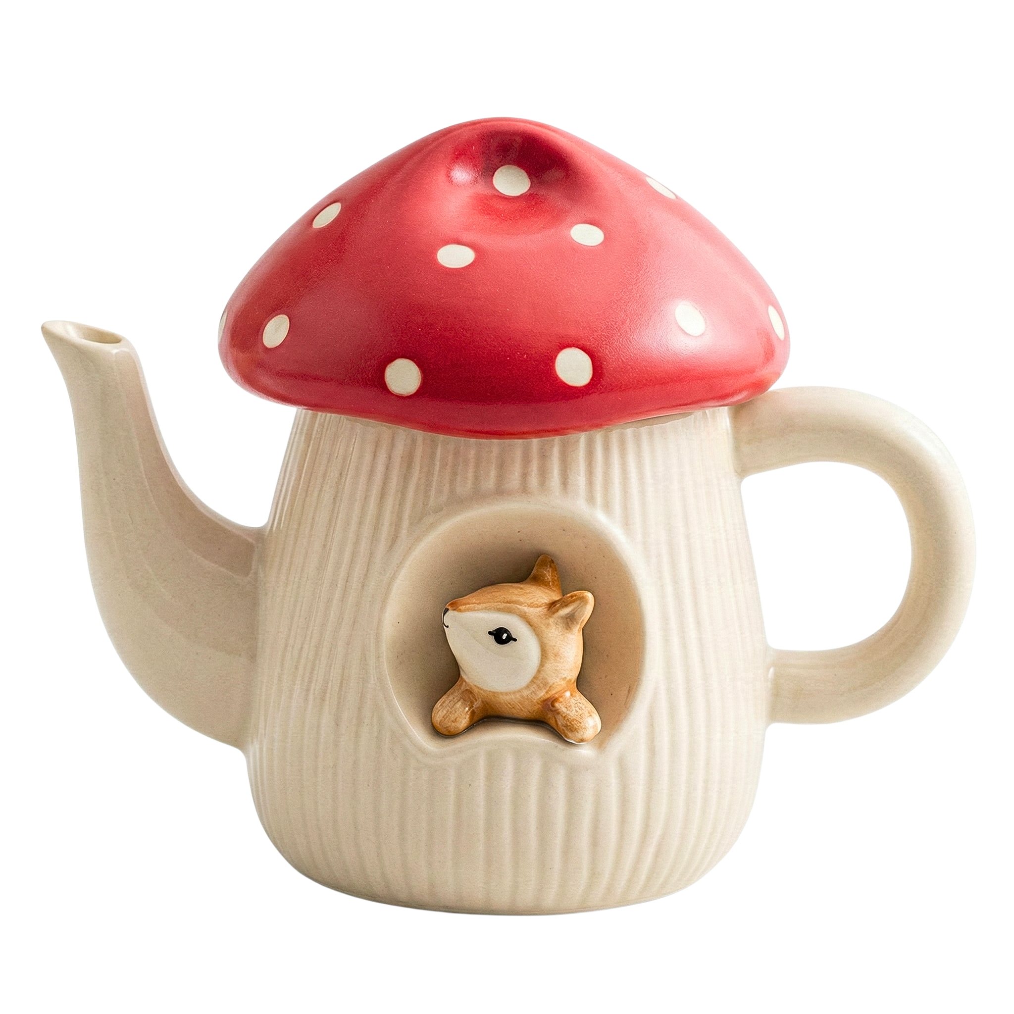 Théière Champignon & Renard : Design Mignon en Céramique - Top Tendance