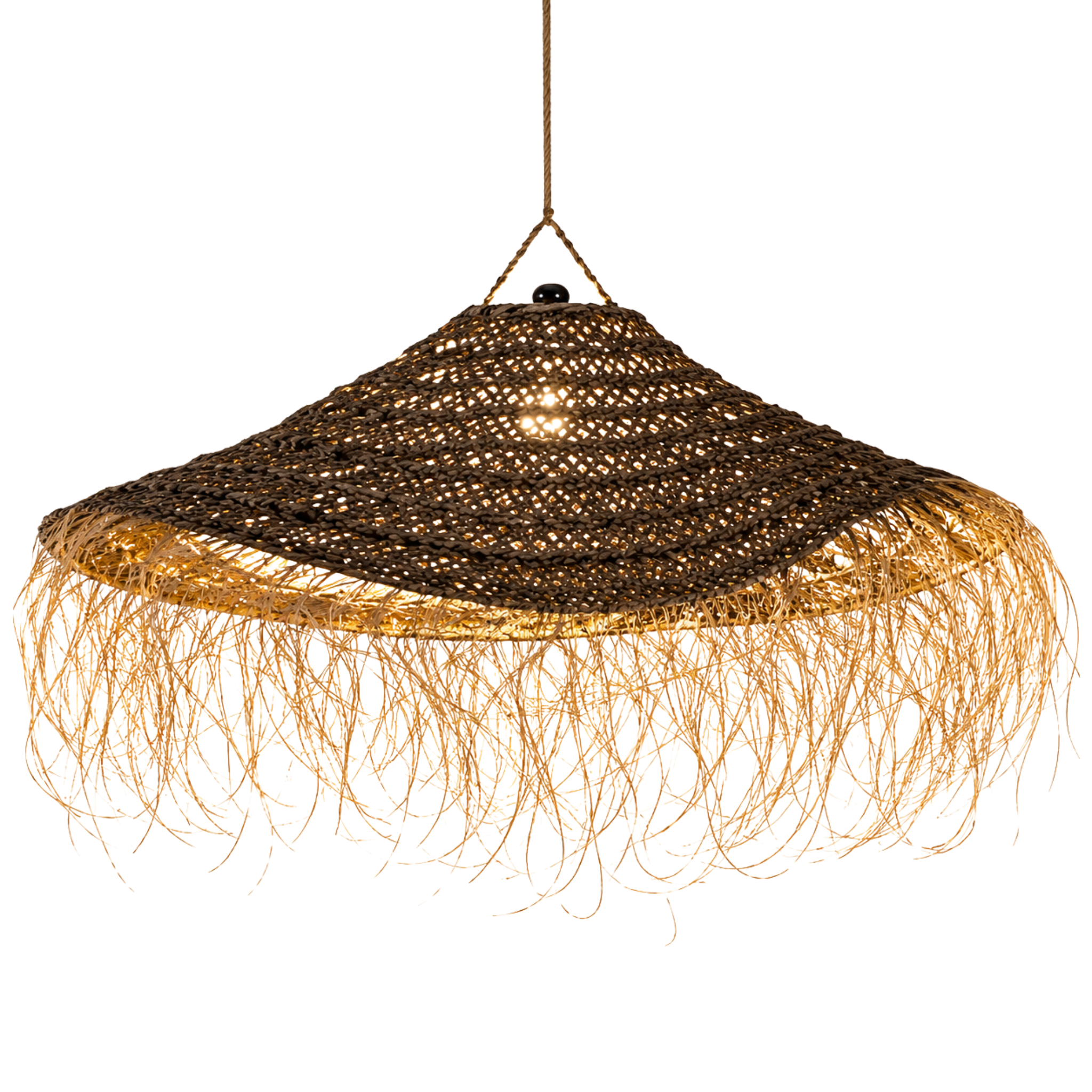 Suspension Halfa Tressée | Luminaire Bohème Naturel | Fiolla Home