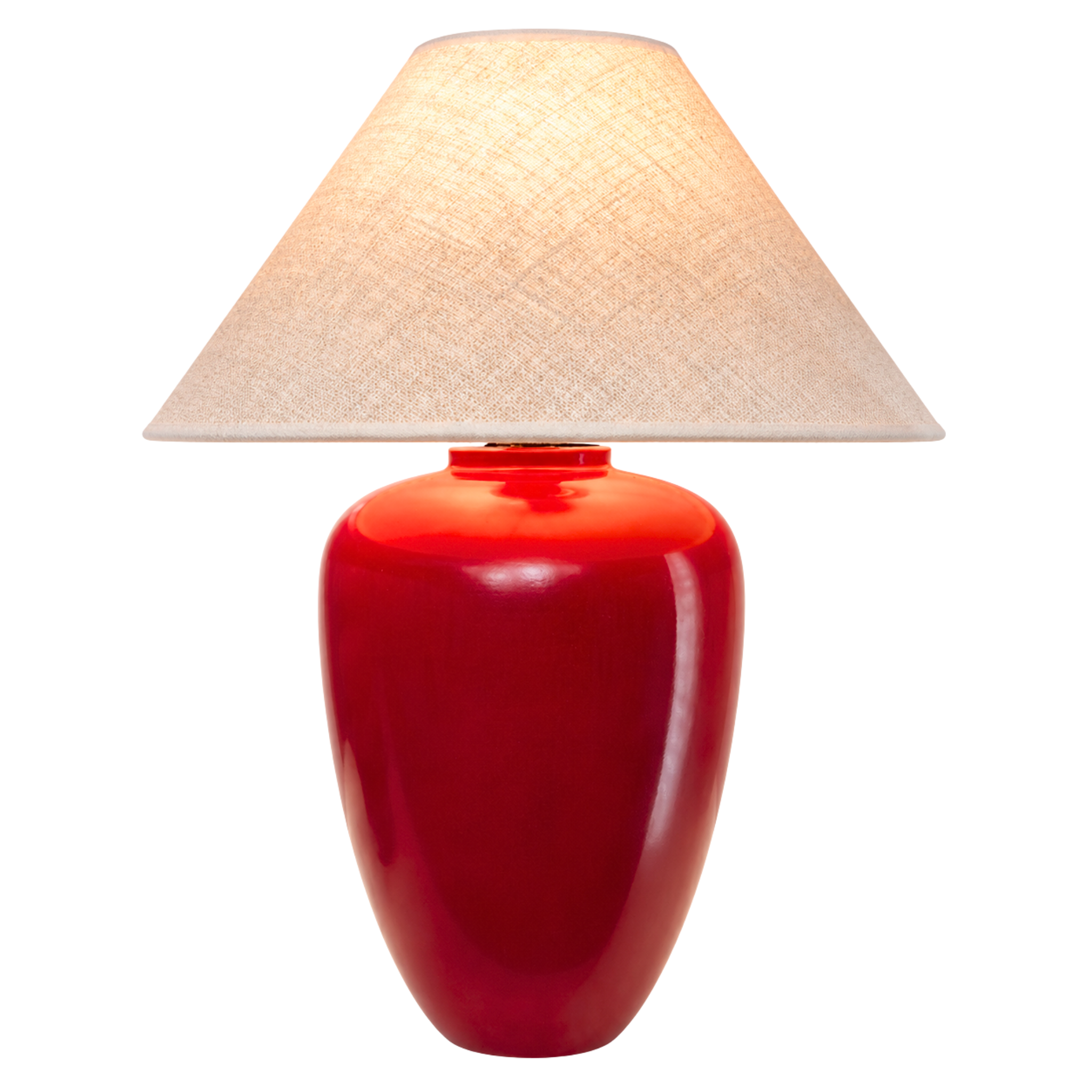 Lampe à Poser Rouge Tunisie | Pied Bois Satiné Élégant | Fiolla Home