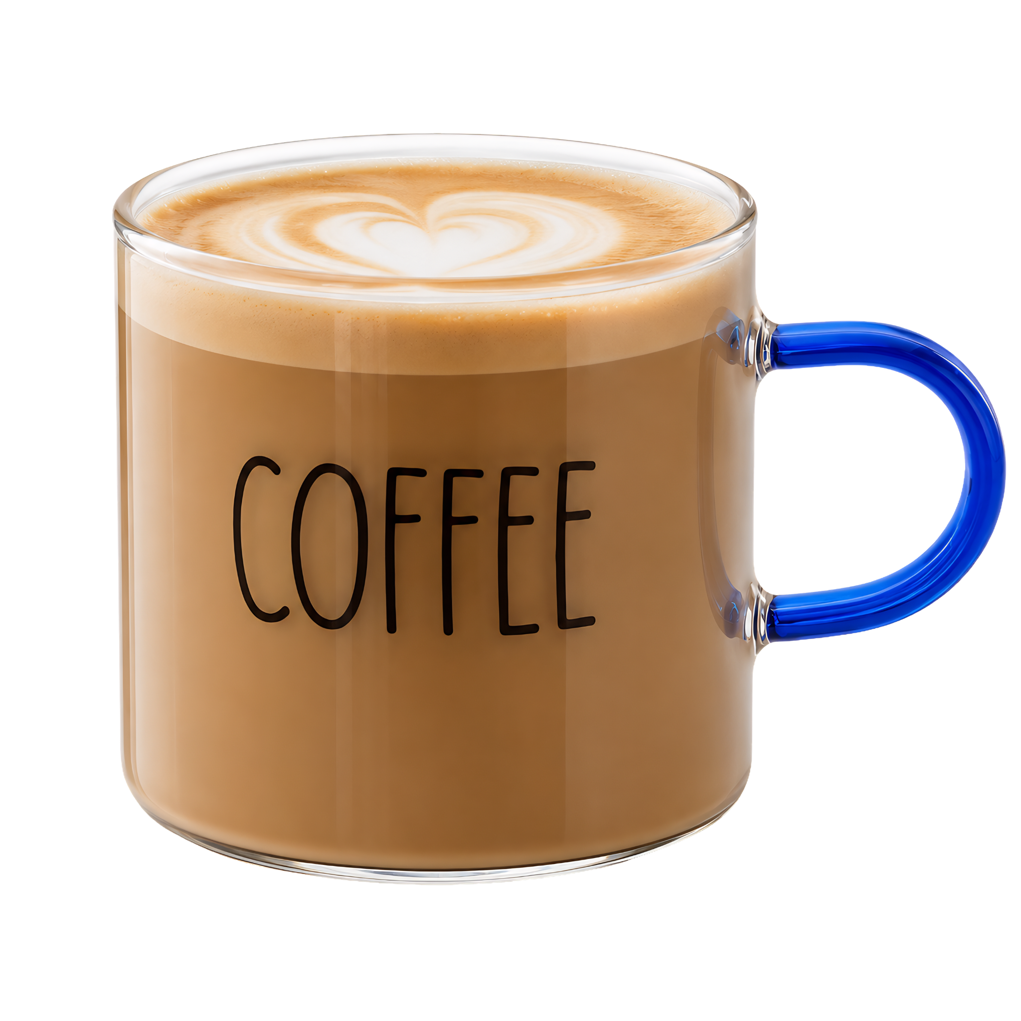 Mug en Verre Poignée Bleue Tunisie | Fiolla Home