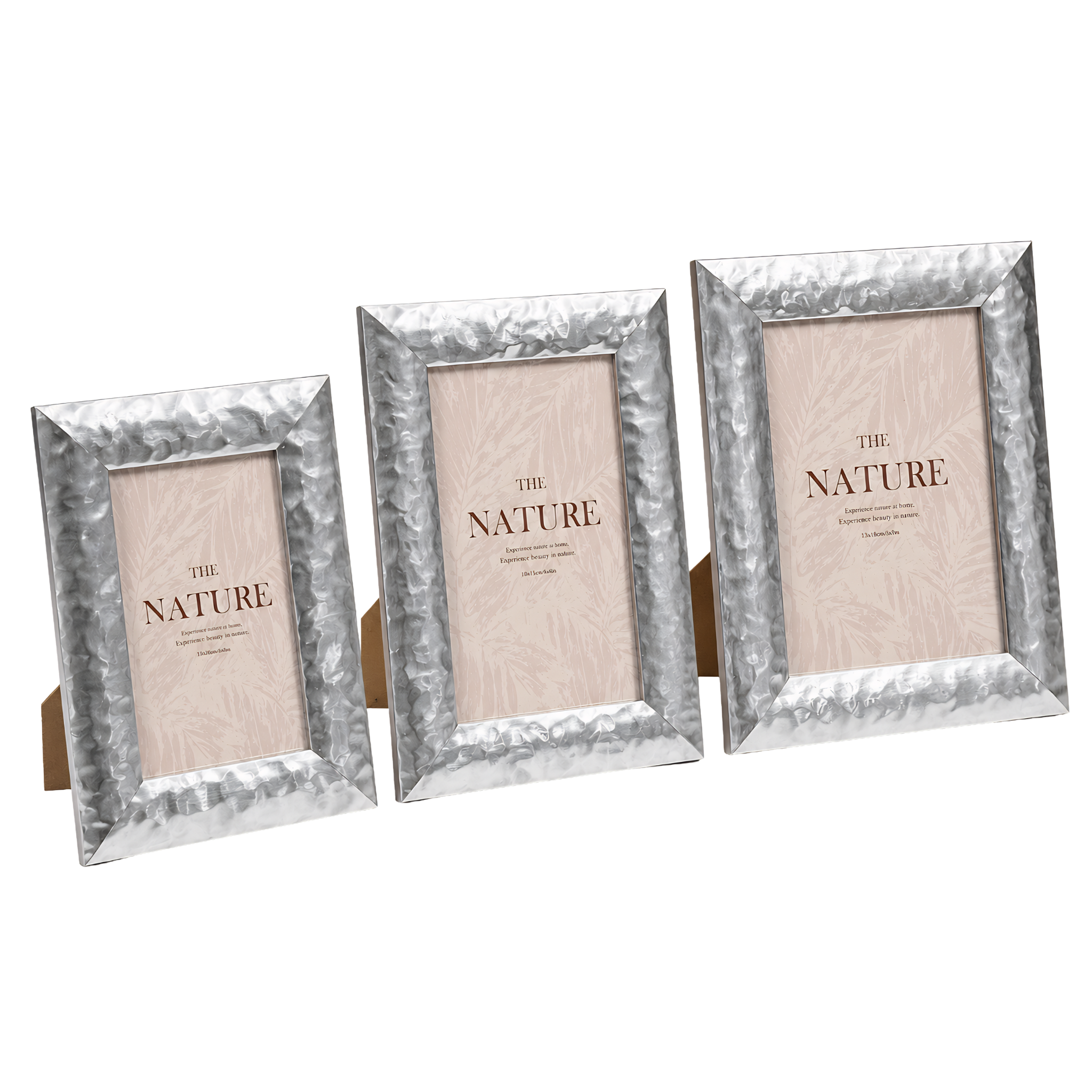 Set 3 Cadres Photo Argent Tunisie | Cadres Martelés | Fiolla Home