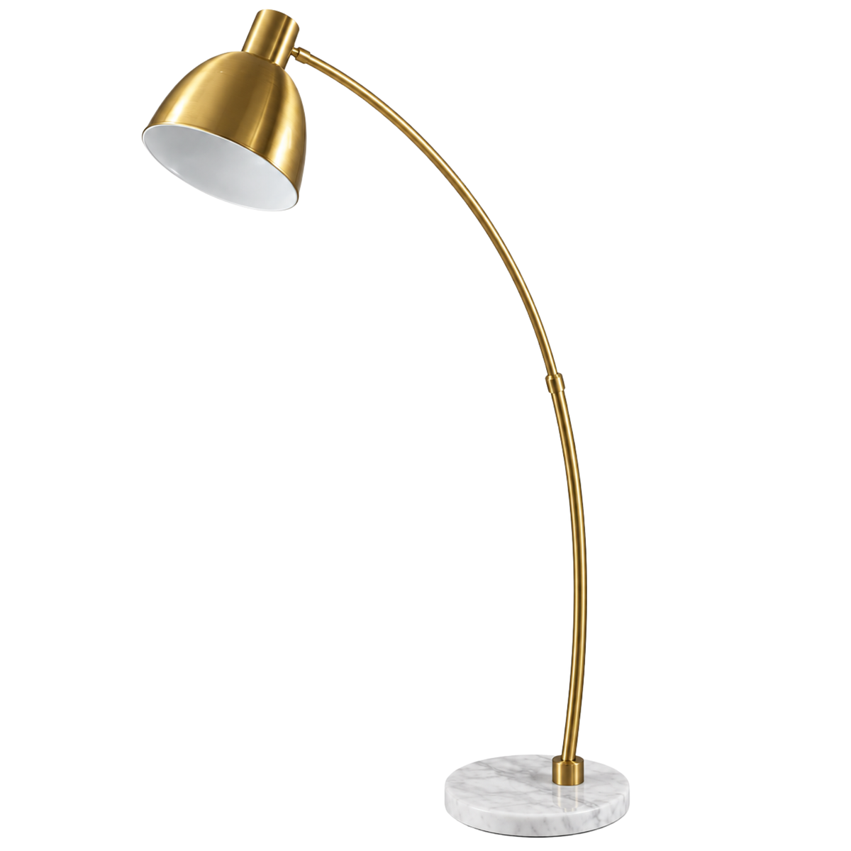 Lampadaire Arc Doré Tunisie | Socle Effet Marbre Blanc | Fiolla Home