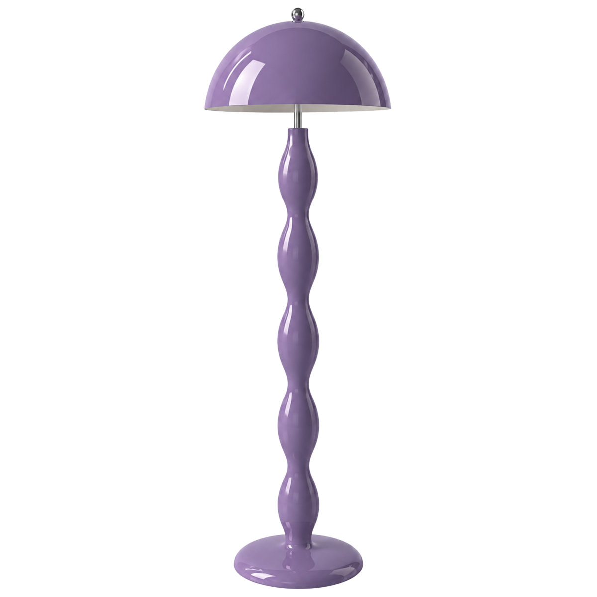 Lampadaire Violet Nacré Artisanal – Pied Sculptural Tourné à la Main