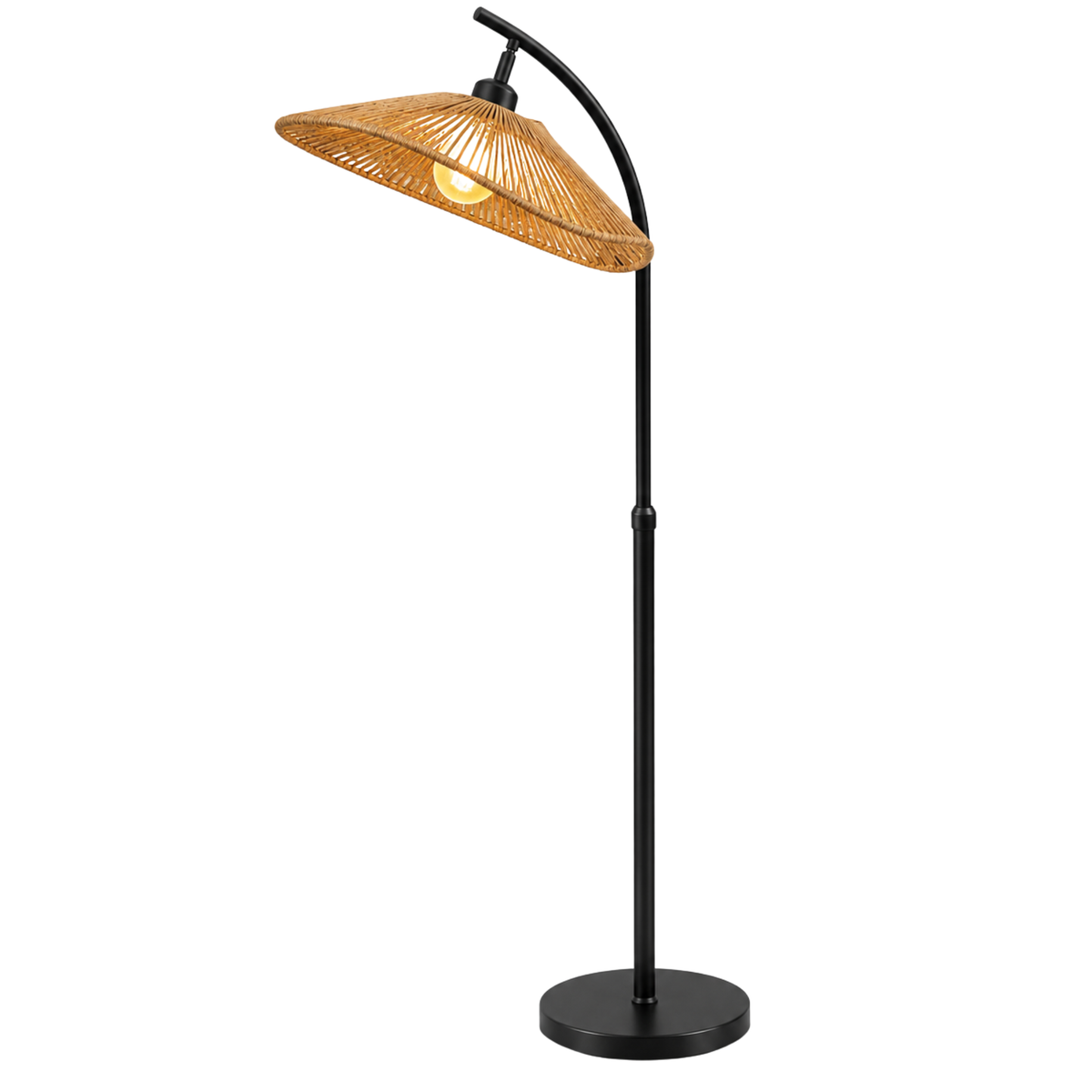 Lampadaire Chapeau Jute Noir | Livraison Tunisie | Fiolla Home