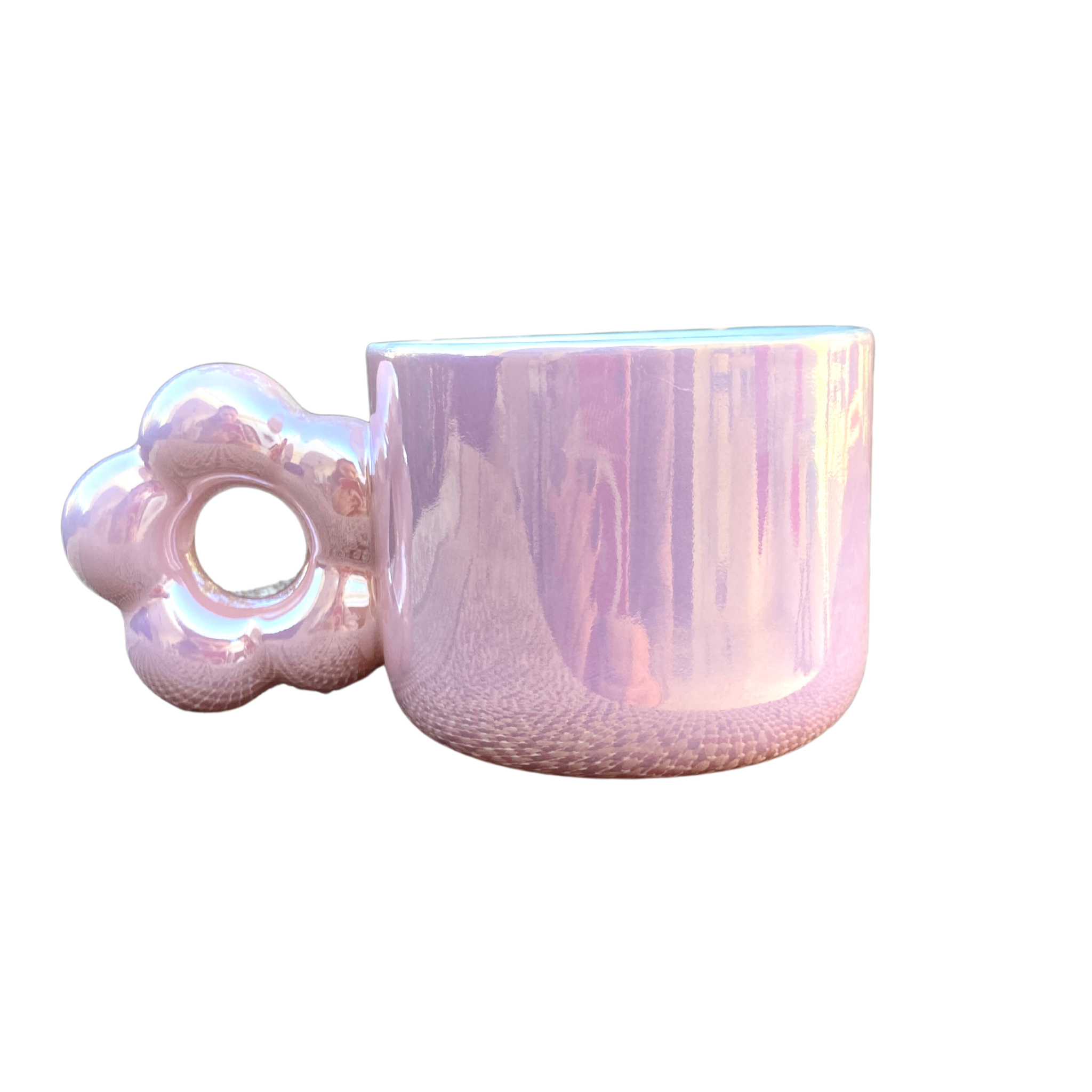 Mug Céramique Brillant avec Anse Fleur | Élégance et Style | Fiolla Home