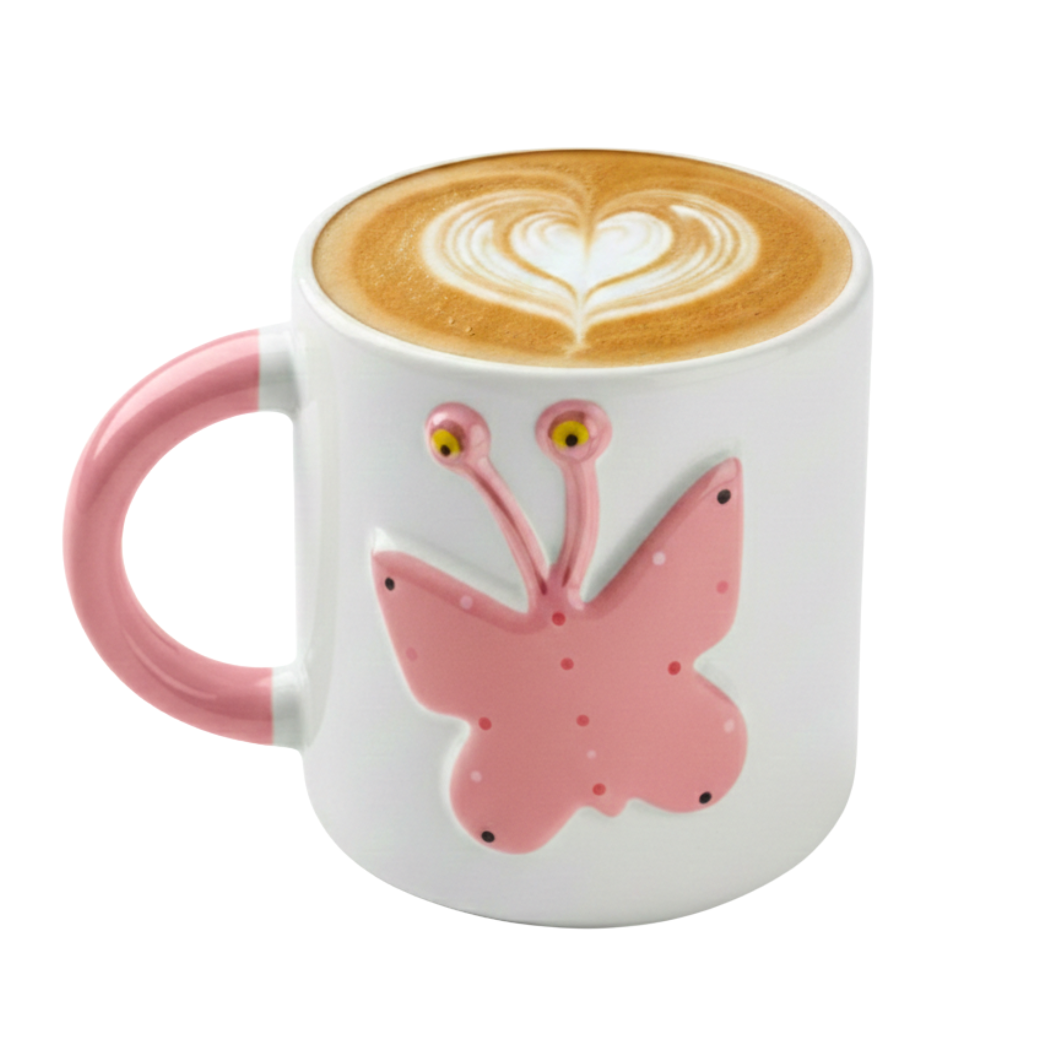 Mug Papillon Rose en Relief – Tasse en Céramique Design & Ludique