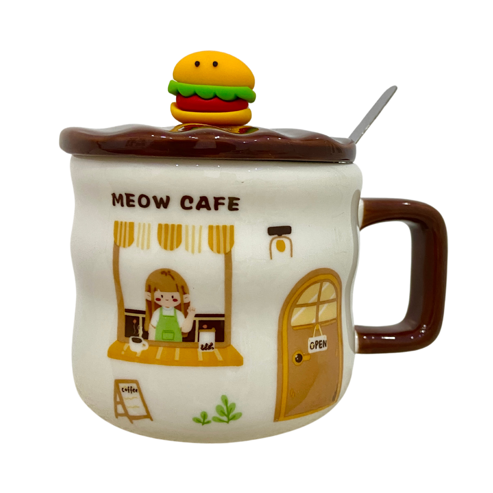Mug Meow Café | Design Original avec Couvercle Ludique | Fiolla Home