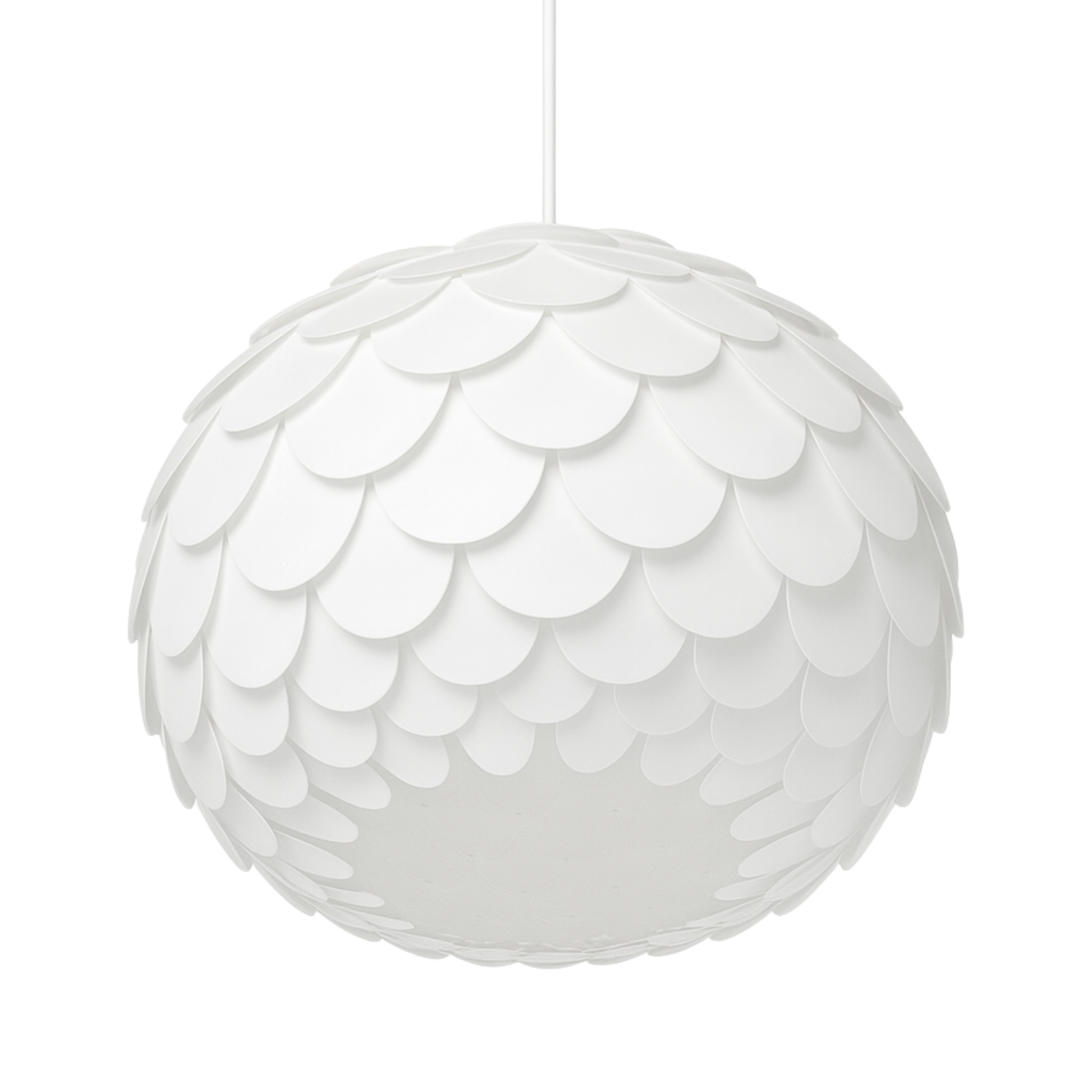 Lustre écaille blanc | Suspension sphérique design | Fiolla Home