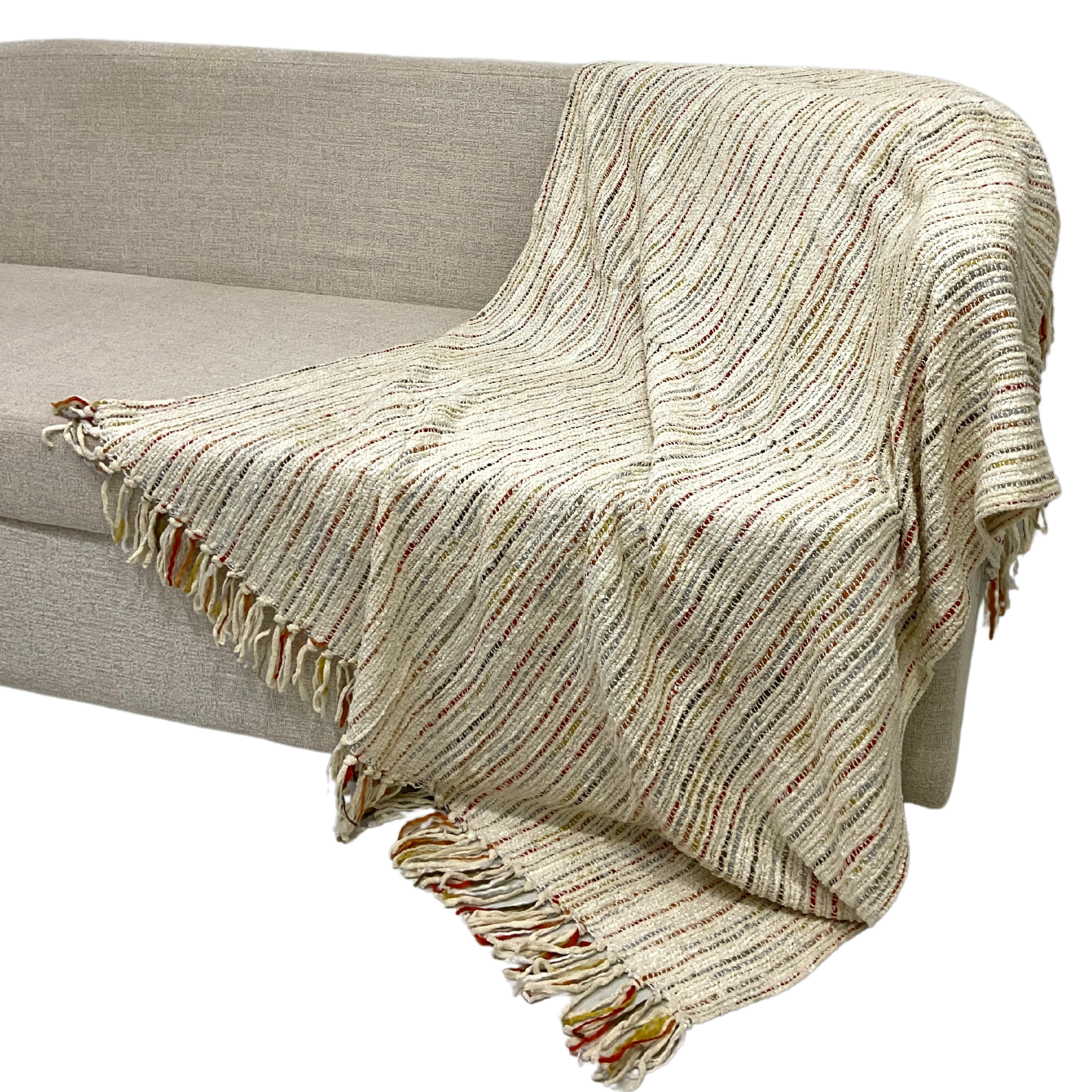 Plaid avec Accents Colorés | Élégance et Confort | Fiolla Home