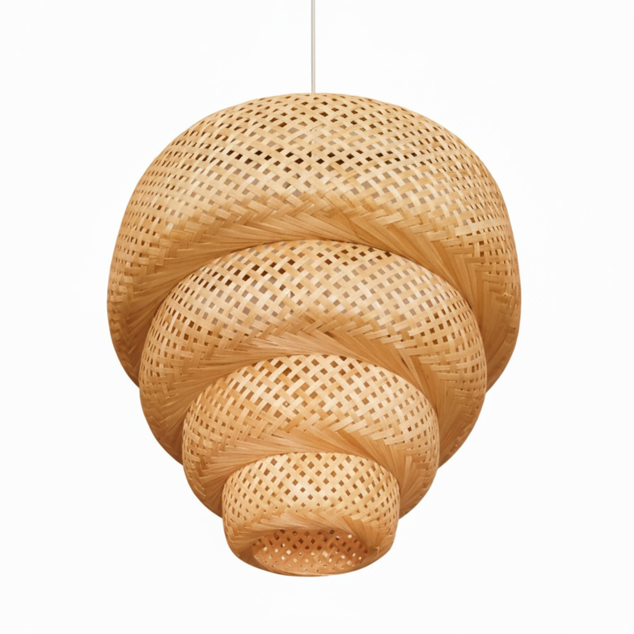 Suspension rotin industriel importé | Coquille spiralée | Fiolla Home