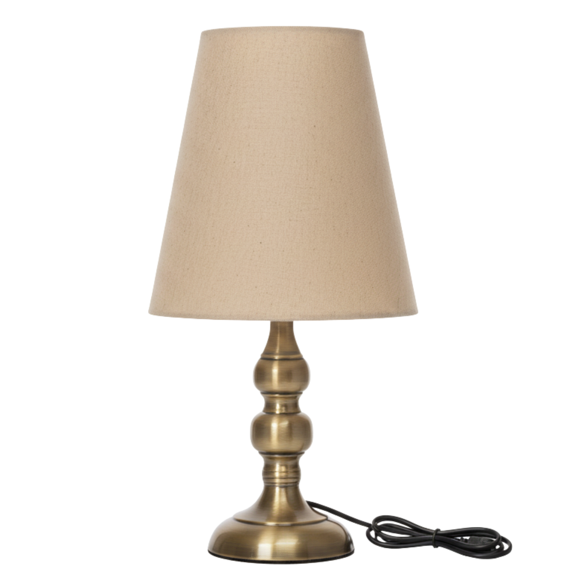 Veilleuse base Lampe de Table Bronze – Abat-Jour Beige Classique | Fiolla Home