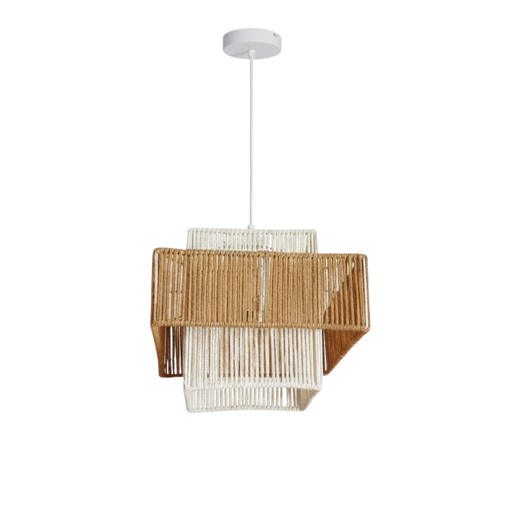 Suspension jute Tunisie | Double cube décalé | Fiolla Home