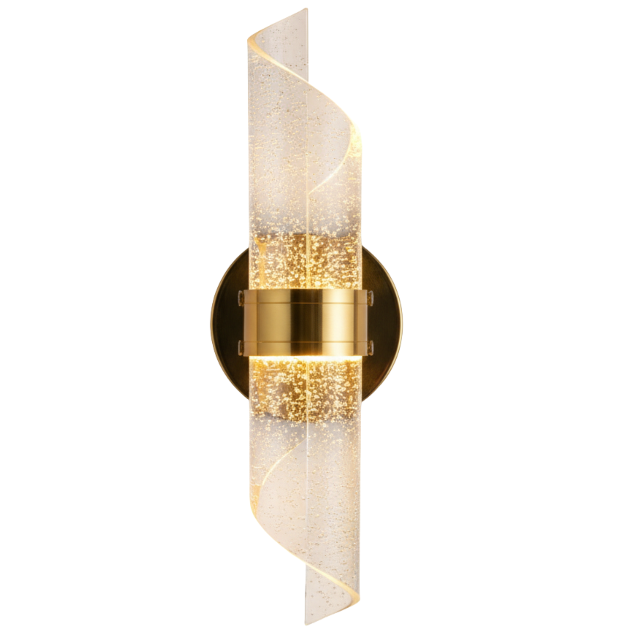 Applique Murale Dorée Moderne – Verre Spiralé LED | Fiolla Home