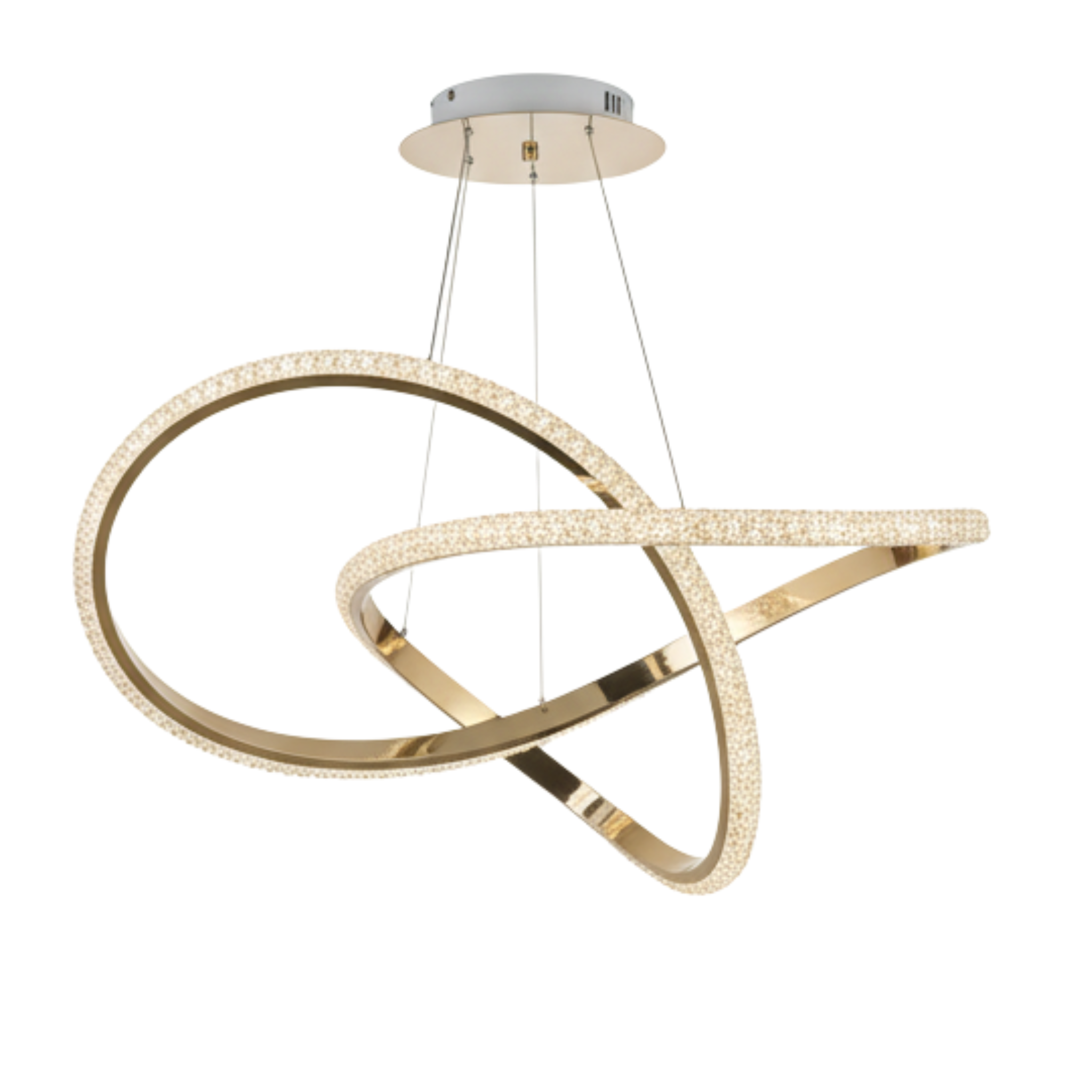 Suspension LED Moderne Design Doré – Lustre Anneaux Entrelacés