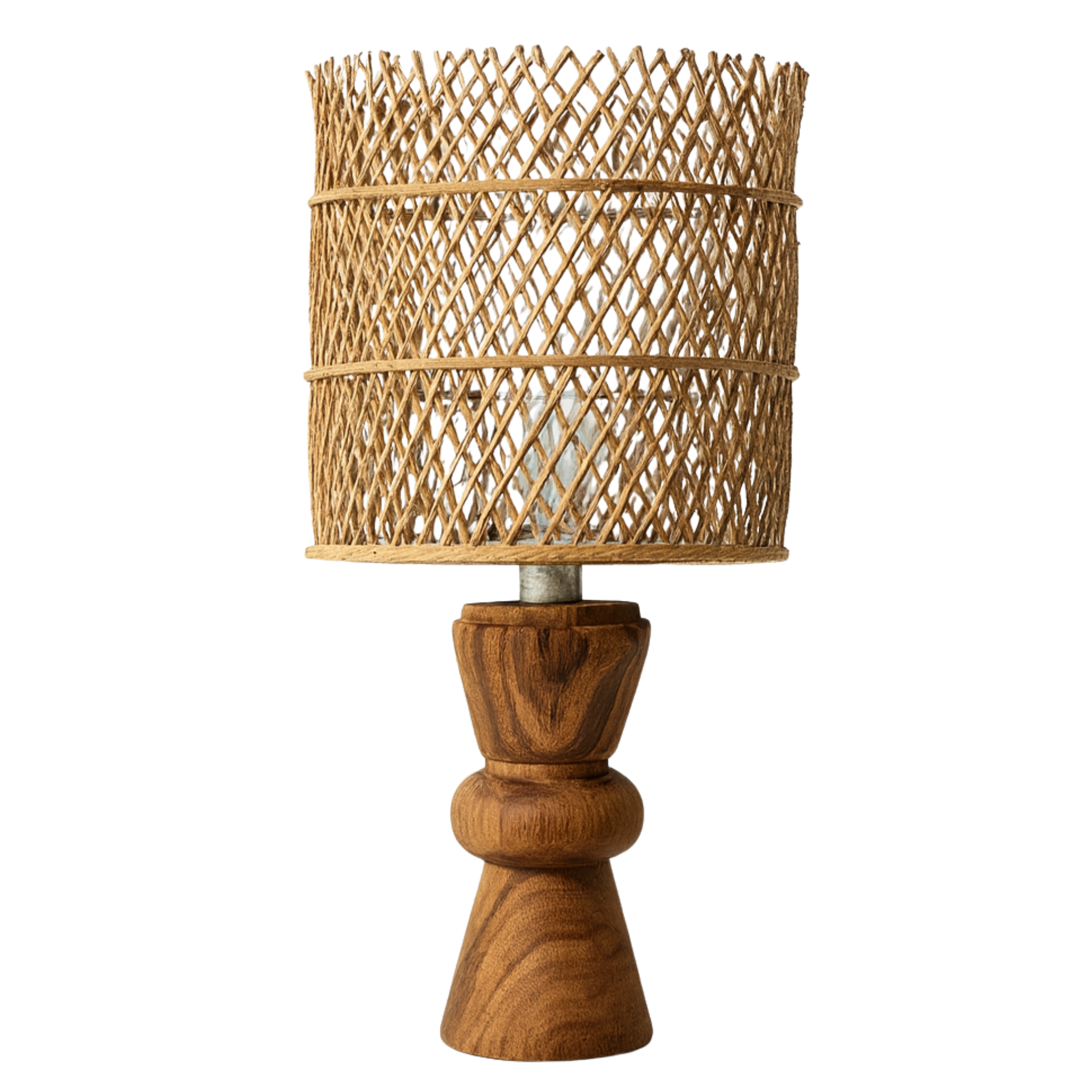 Lampe Veilleuse Bois d'Olivier | Abat-jour Palmier | Fiolla Home Tunisie