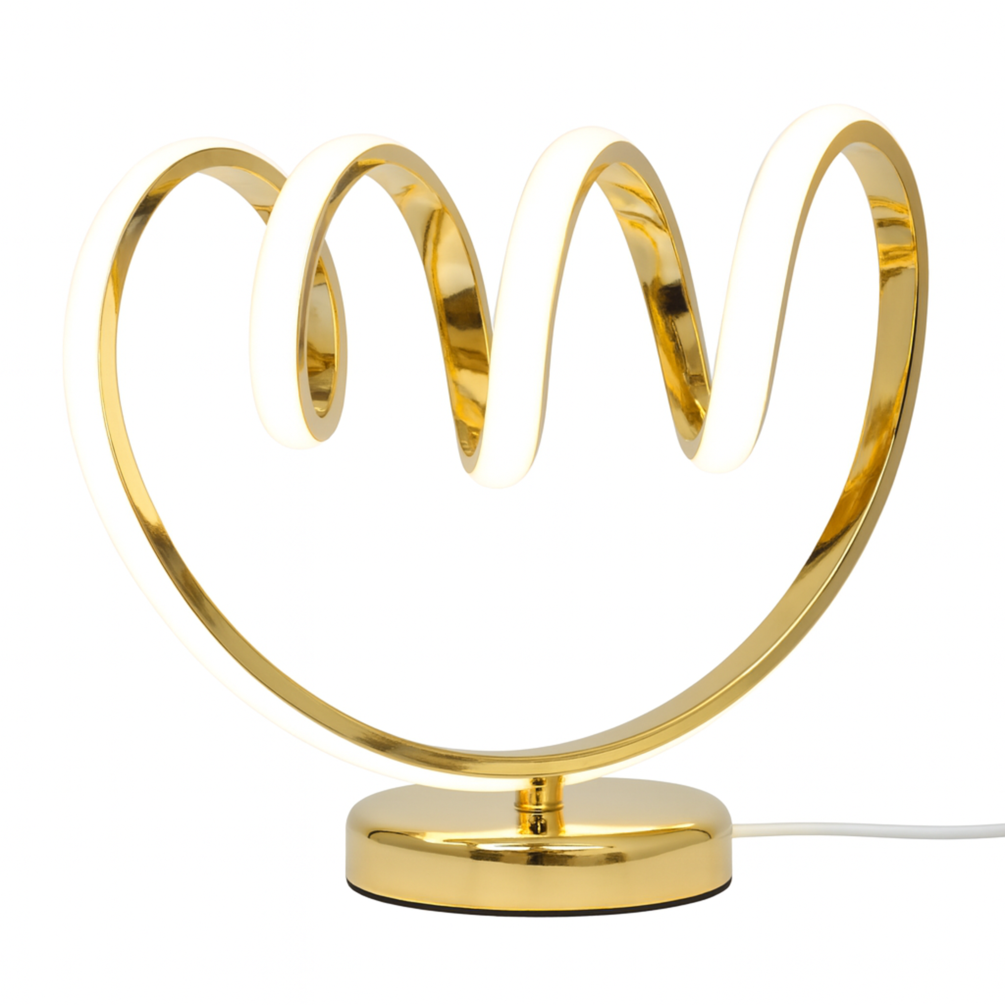 Veilleuse Spirale LED Dorée | Lampe de Bureau Chic | Fiolla Home