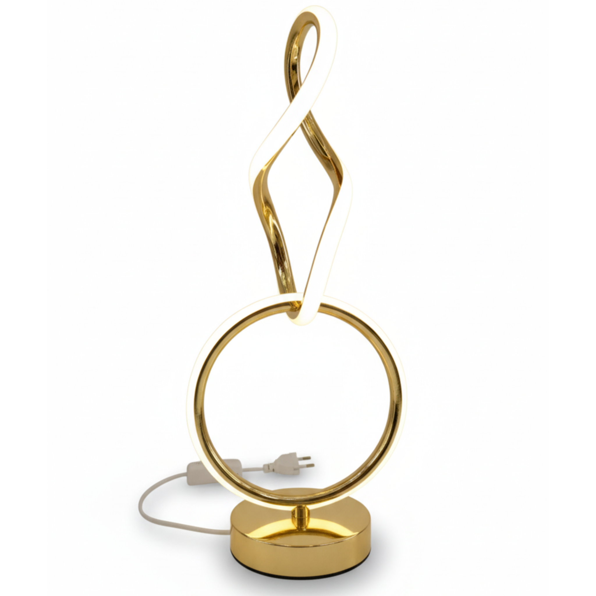 Veilleuse LED Anneau Doré & Torsade | Luminaire de Chevet | Fiolla Home