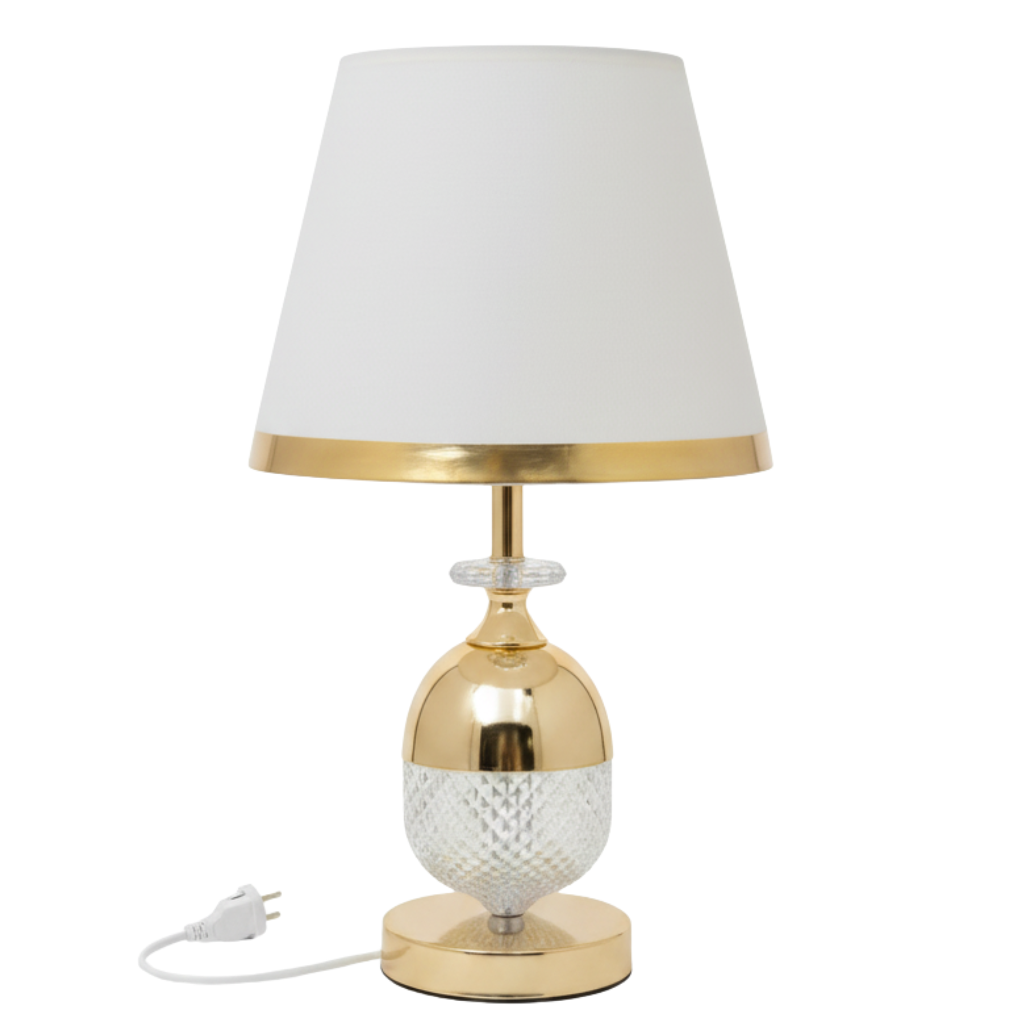 Lampe de chevet dorée en verre taillé | Veilleuse élégante | Fiolla Home
