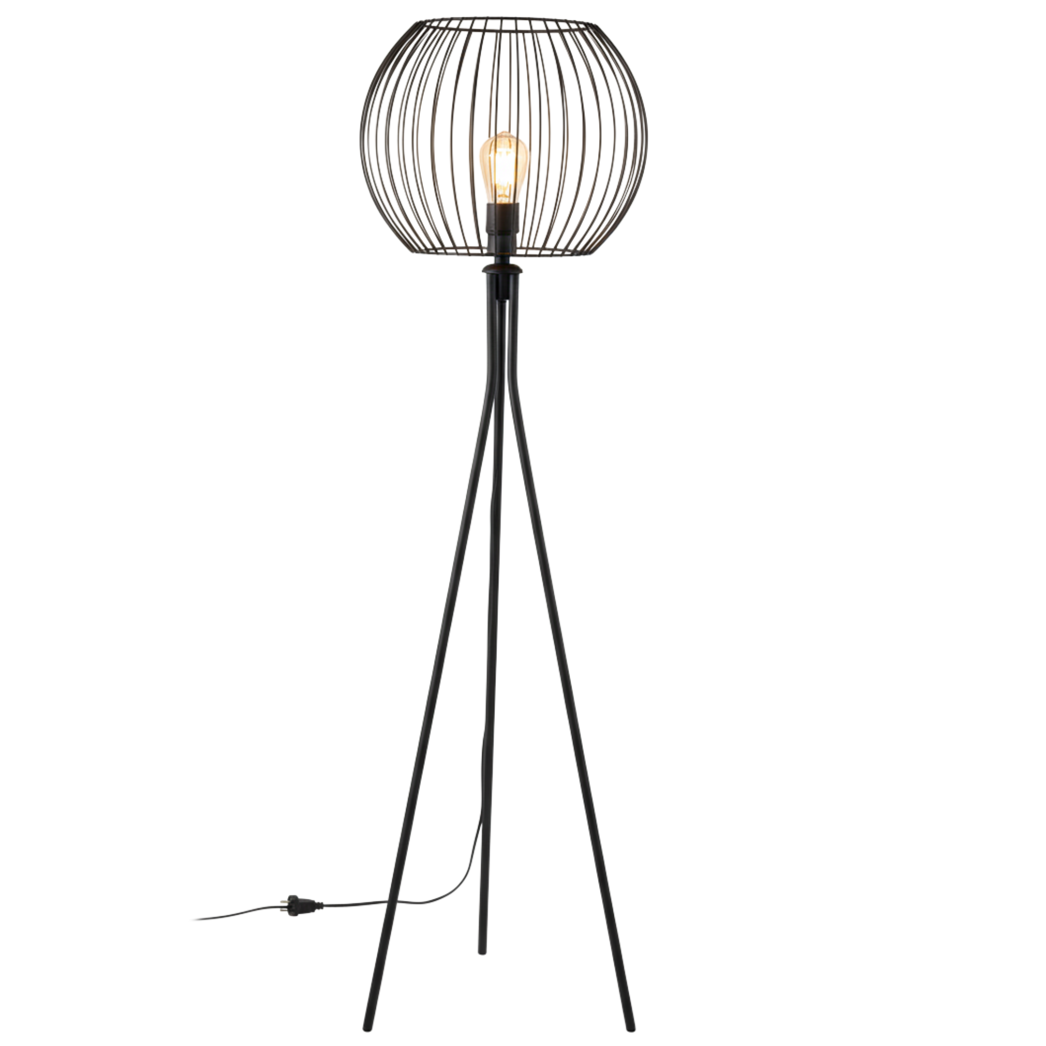 Lampadaire métallique noir sur trépied | Luminaire Tunisie | Fiolla Home