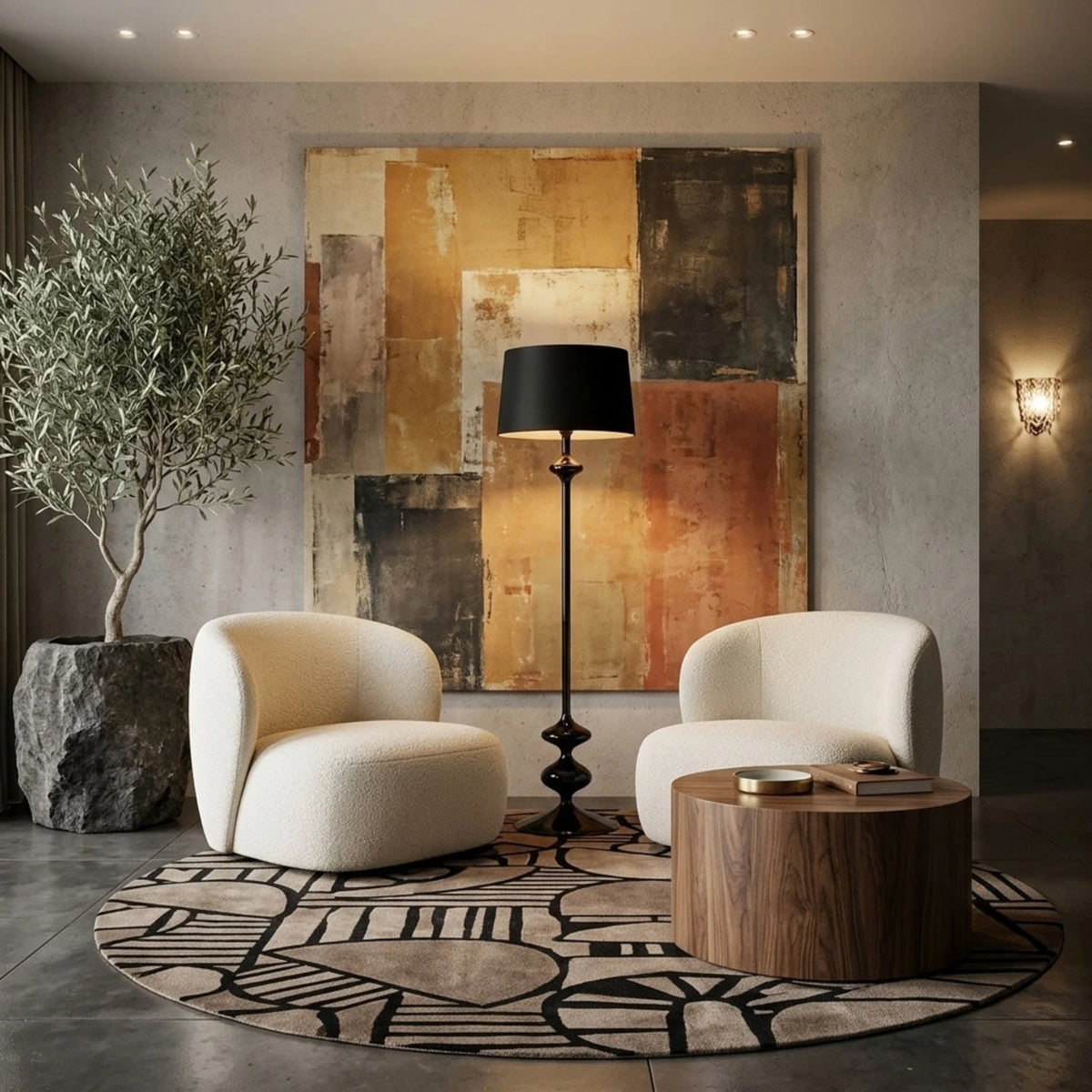 Lampadaire Noir Total Tunisie | Bois Tourné Pièce Unique | Fiolla Home