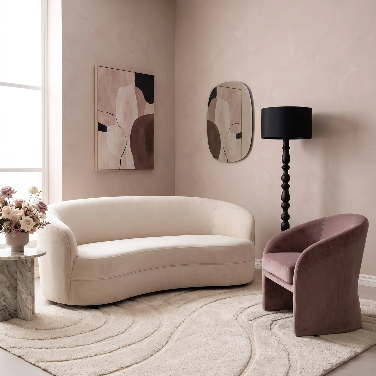 Lampadaire Noir Tunisie | Bois Tourné Pièce Unique | Fiolla Home