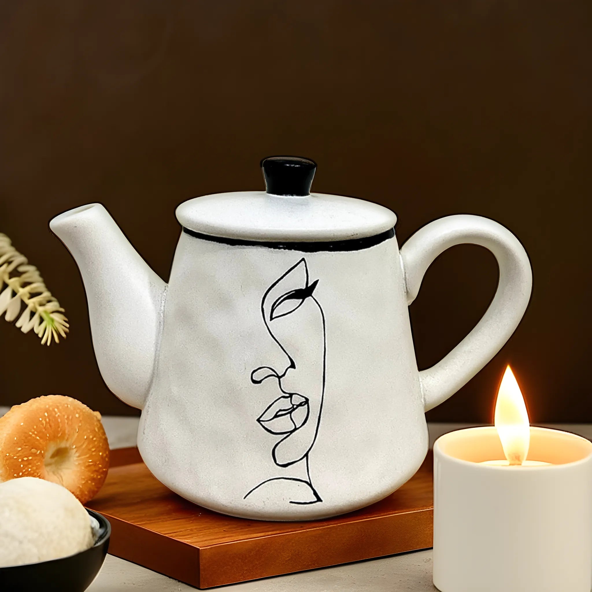 Théière en Céramique Abstraite | Design Minimaliste | Fiolla Home