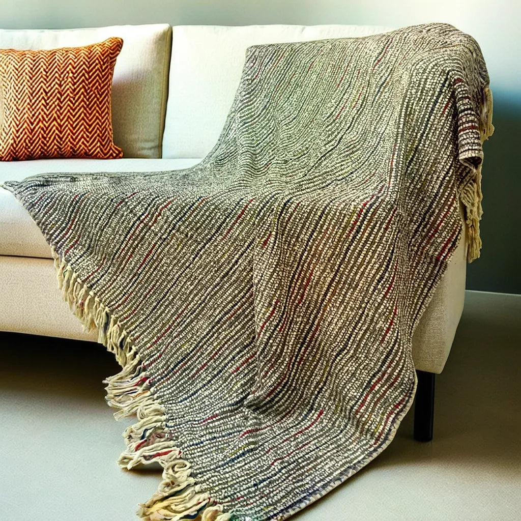 Plaid avec Accents Colorés | Élégance et Confort | Fiolla Home