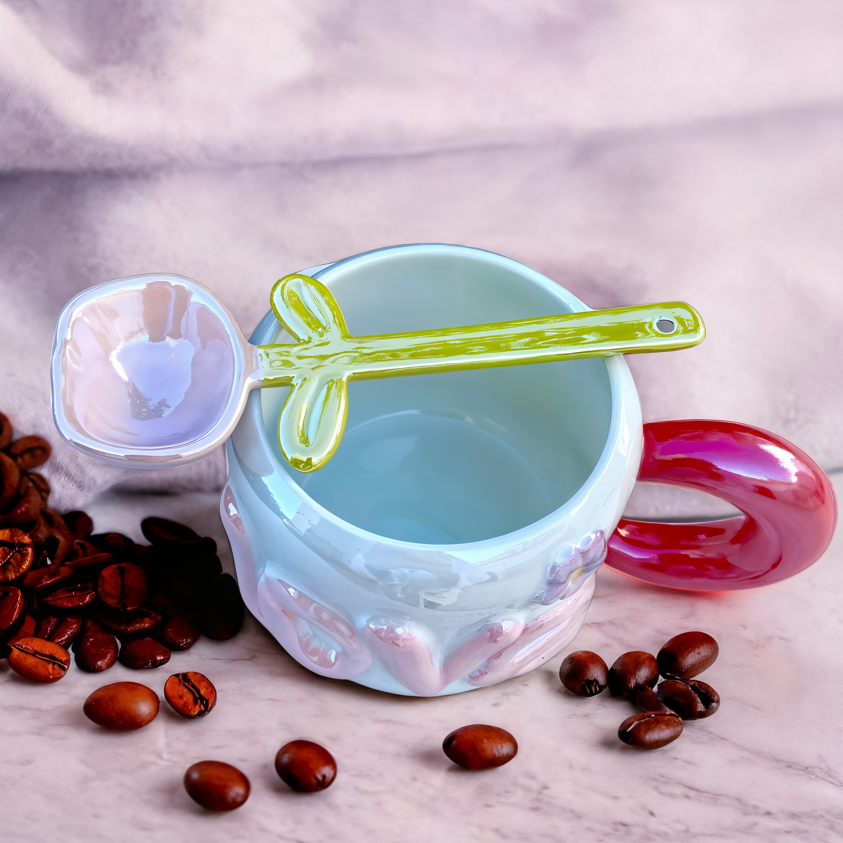 Tasse Céramique Love | Design Changeant & Cuillère | Fiolla Home