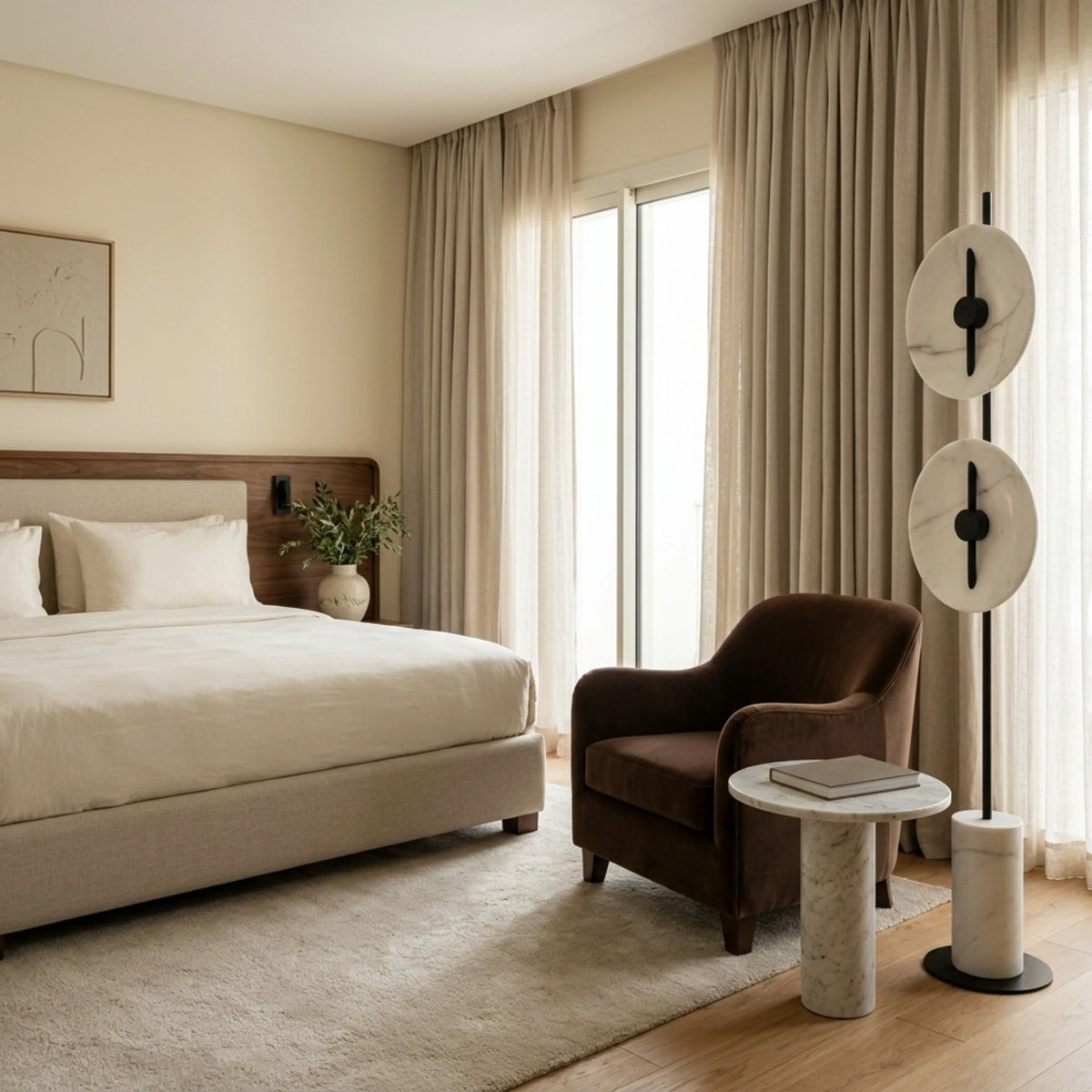 Lampadaire Design Tunisie | Effet Marbre Blanc & Noir | Fiolla Home