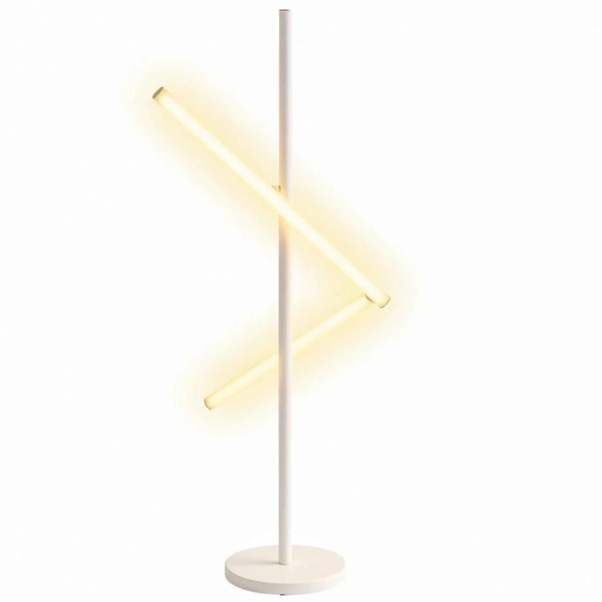 Lampadaire LED Géométrique Blanc – Design Minimaliste