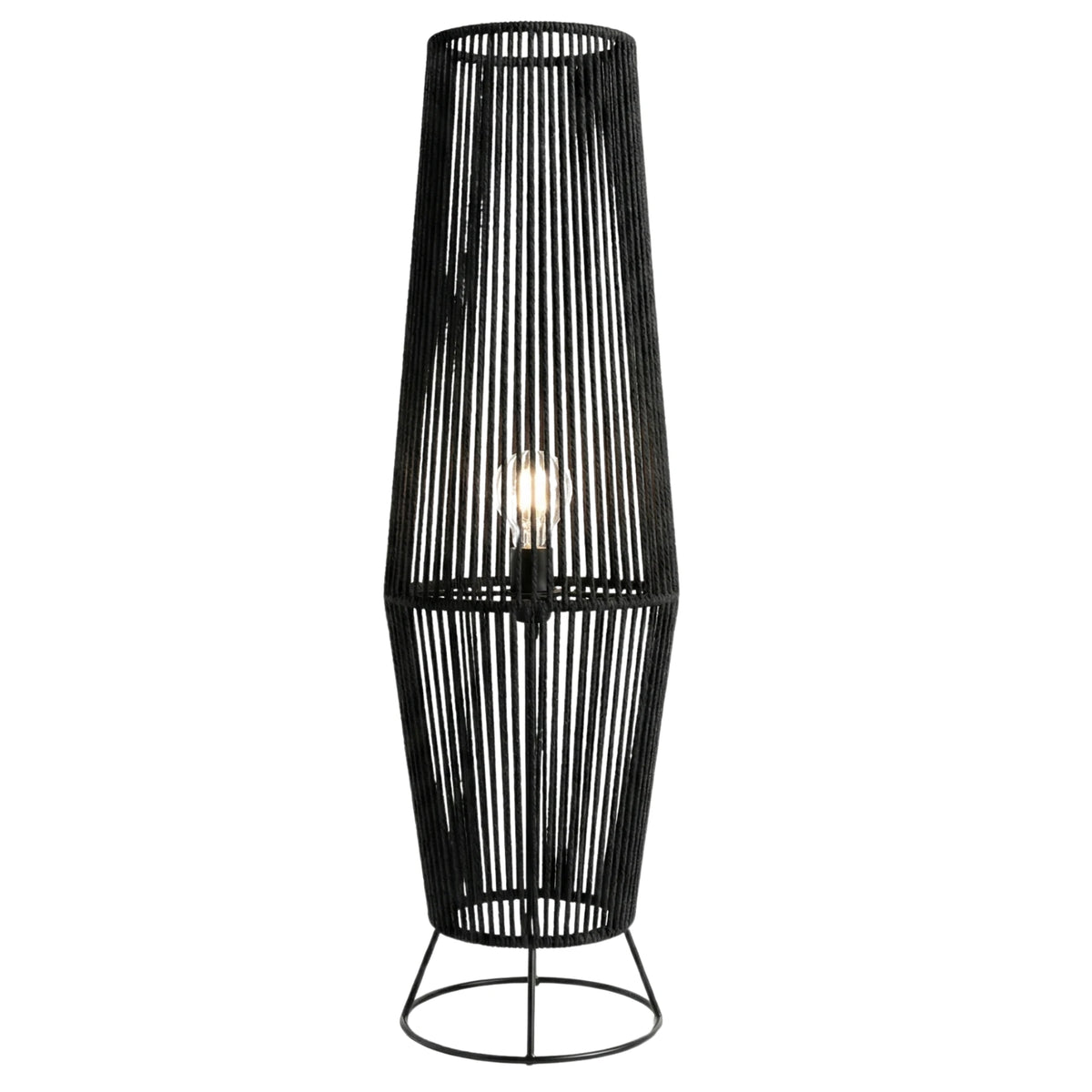Lampadaire Nocturne – Lanterne en Fil de Coton Noir