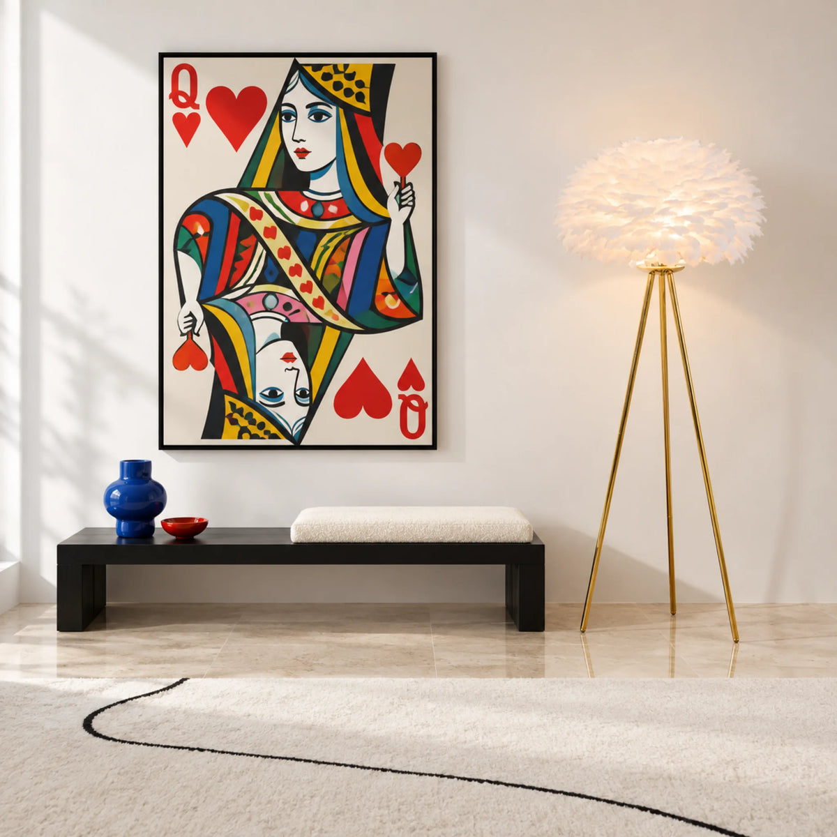 Lampadaire Plumes d'Autruche – LED Luxe