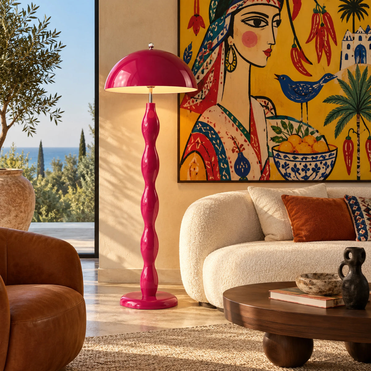 Lampadaire Rose Tunisie | Design Artisanal 150 cm | Fiolla Home