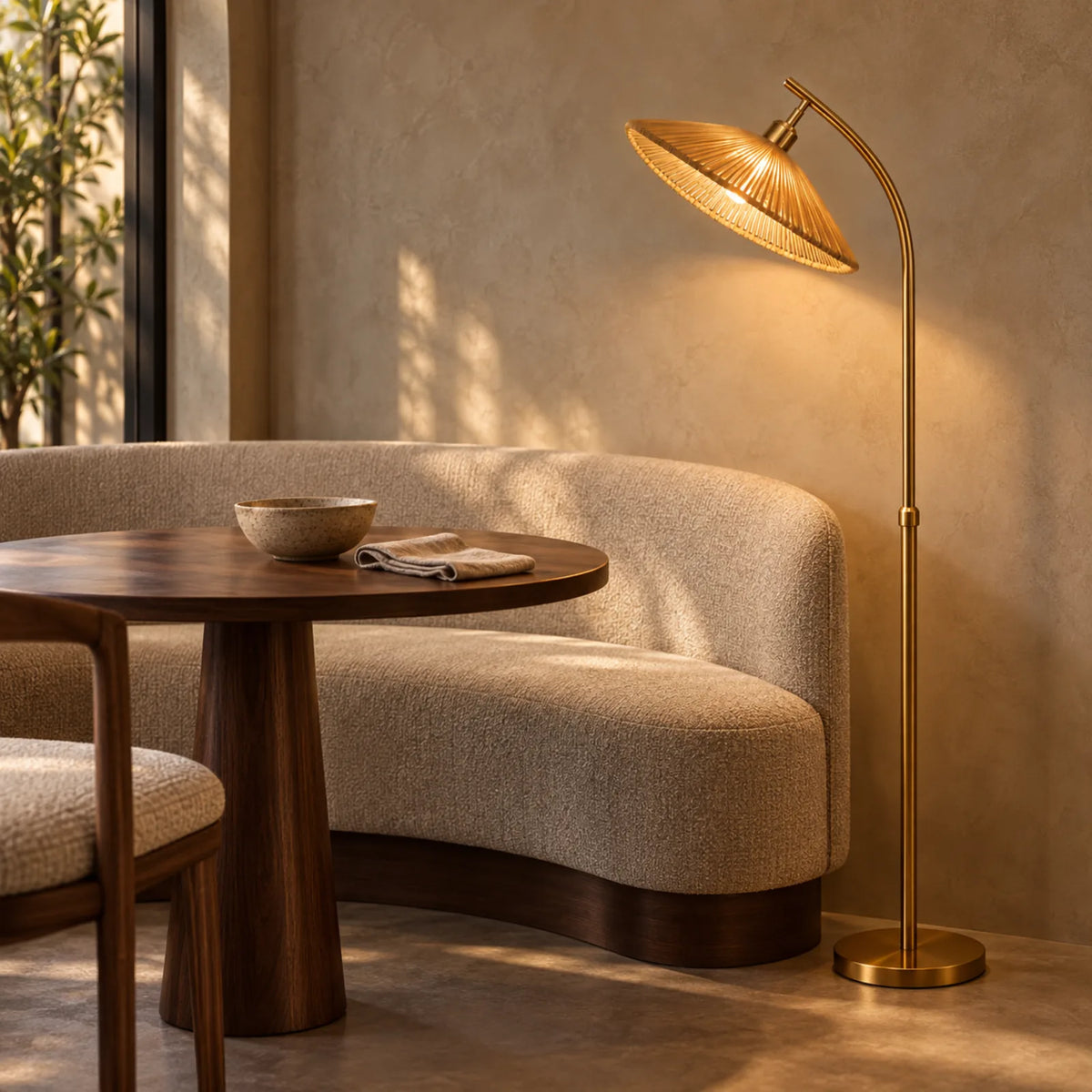Lampadaire Chapeau en Jute | Déco Bohème Tunisie | Fiolla Home