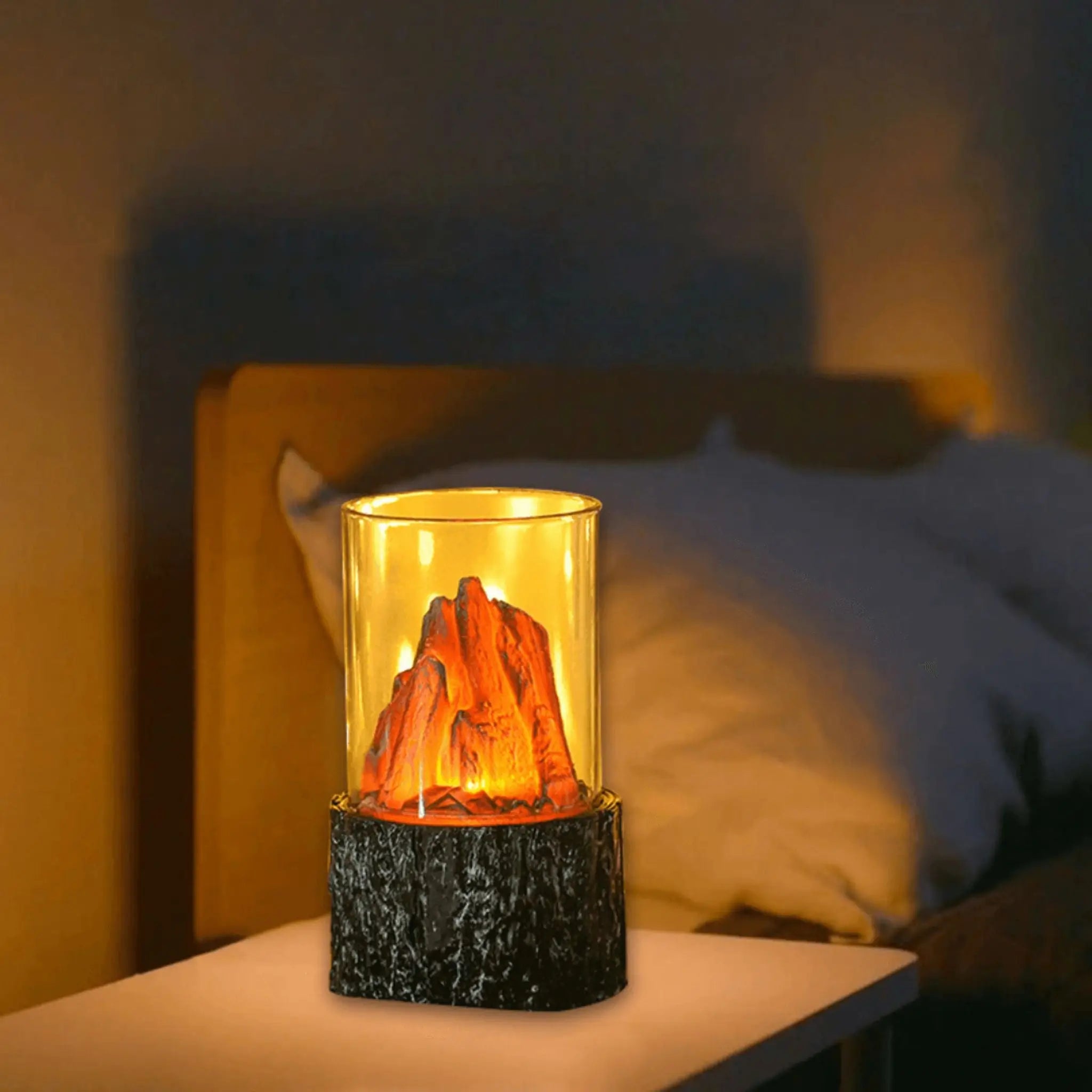 Lampe de chevet volcan avec lumière douce, parfait pour une ambiance relaxante