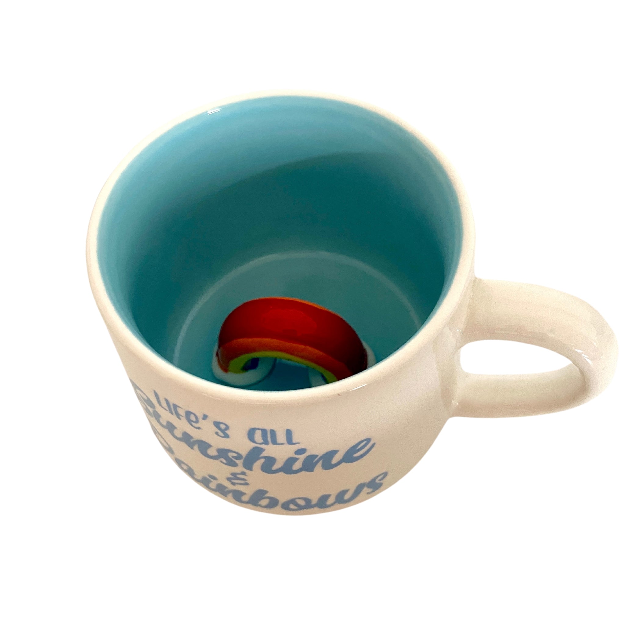 Mug en céramique créatif 3D avec motifs d'arcs-en-ciel colorés