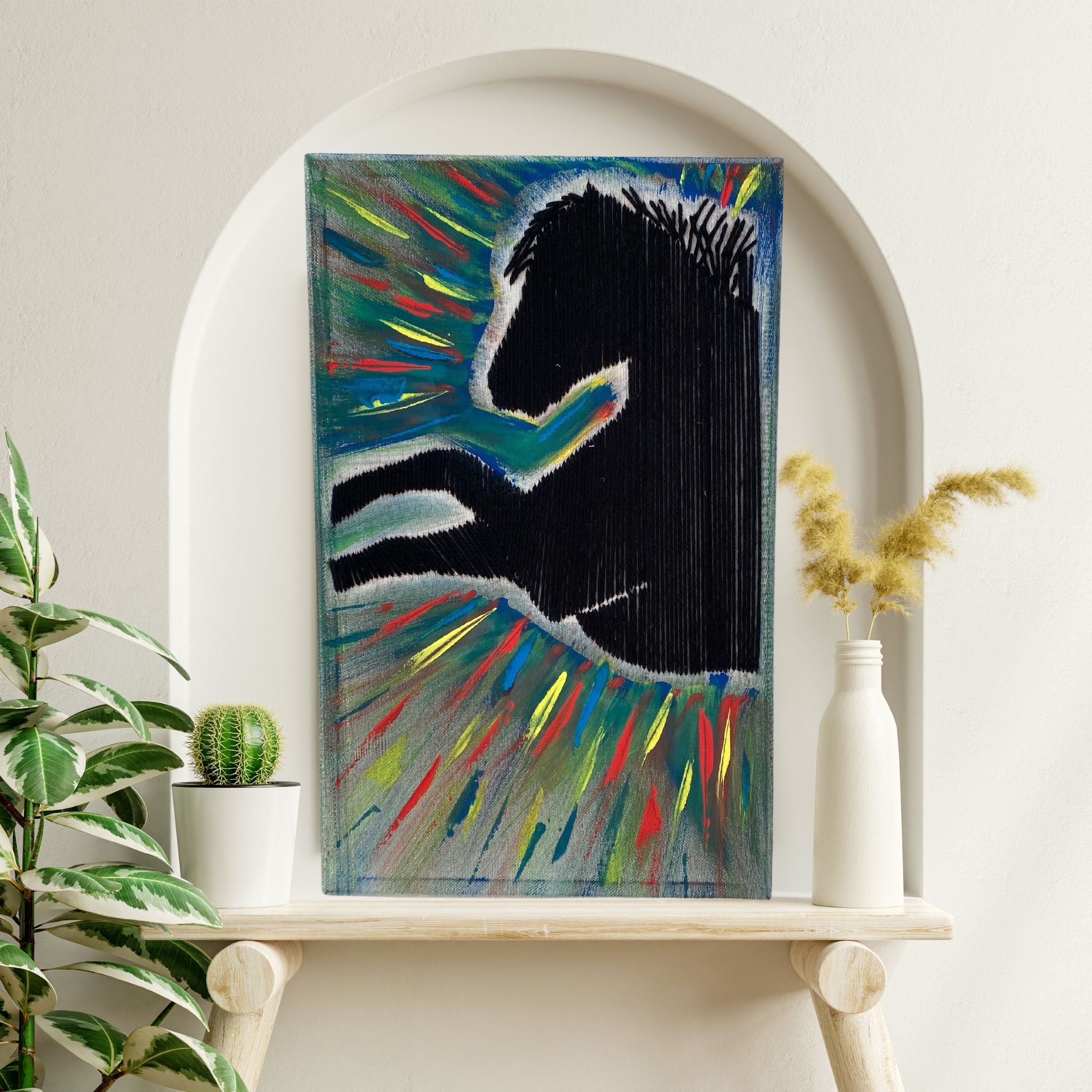 oeuvre contemporaine cheval noir