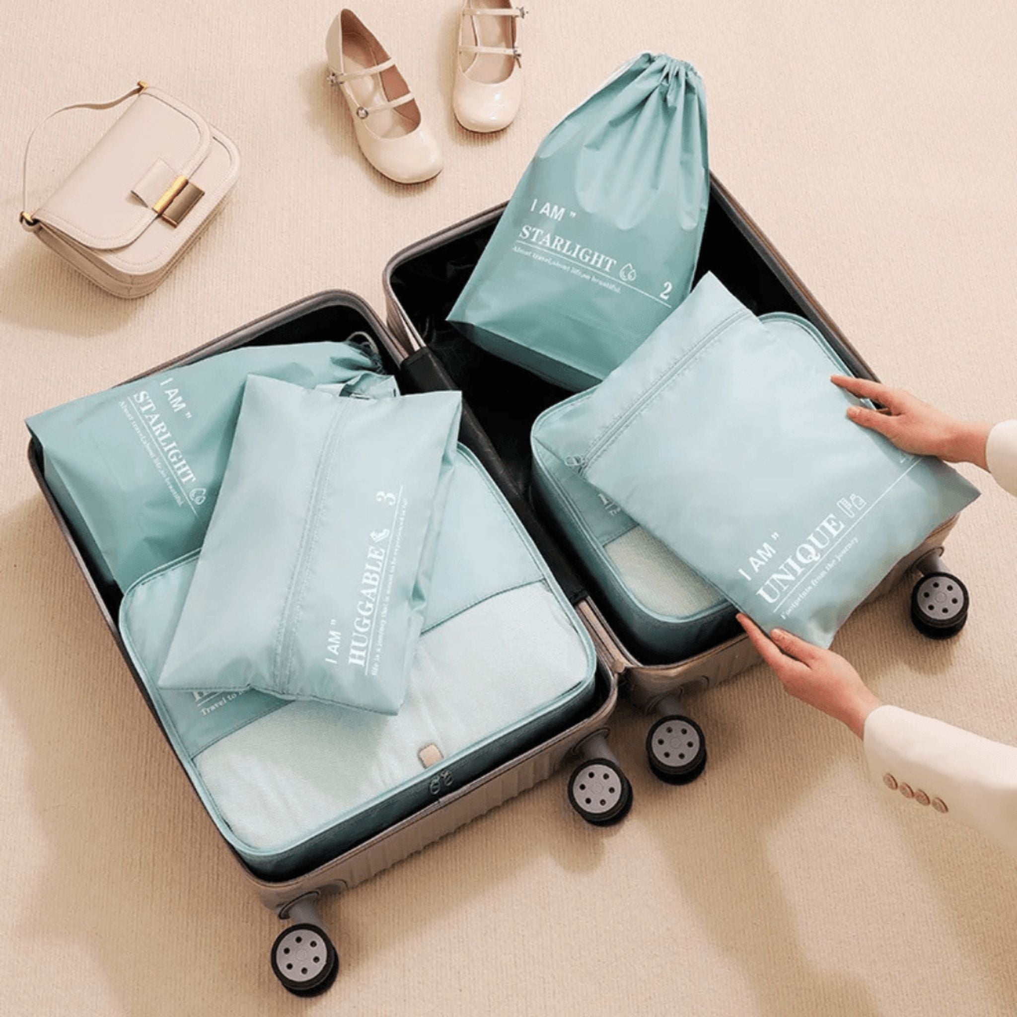 Sacs de voyage pratiques et élégants bleu turquoise
