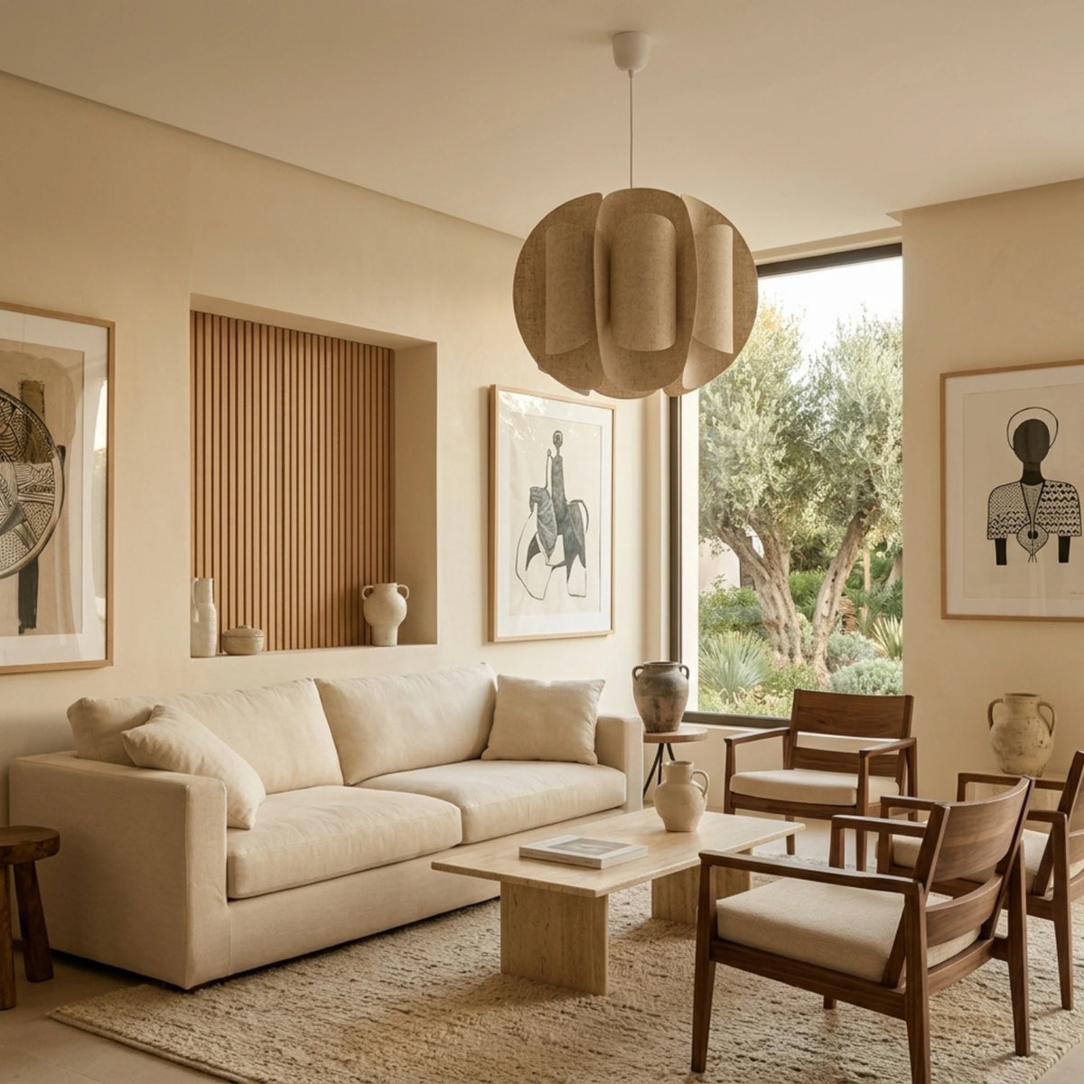 Lustre Beige Tunisie | Tissu Sculptural | Fiolla Home