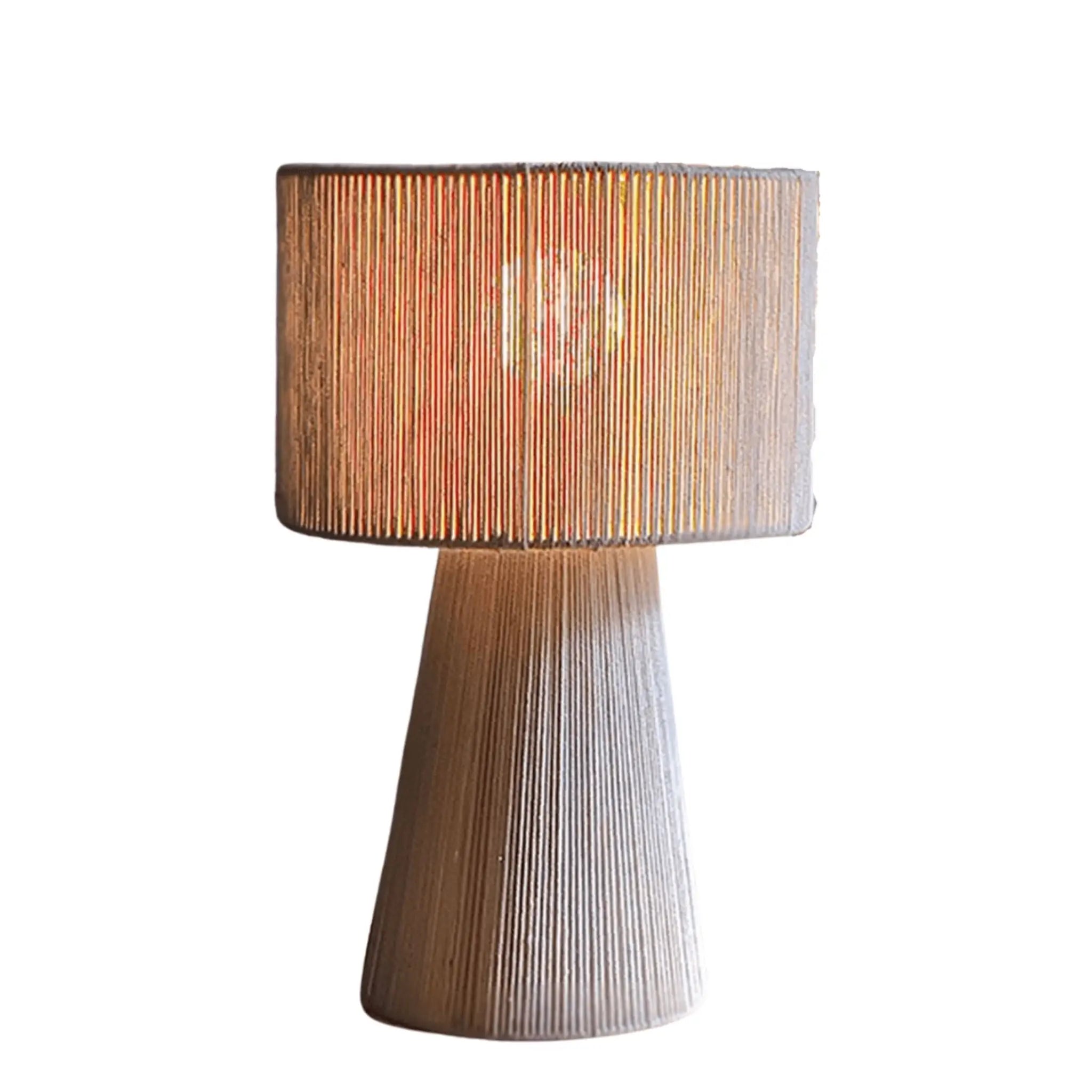 Veilleuse artisanale en jute au style bohème chic – Fabrication tunisienne