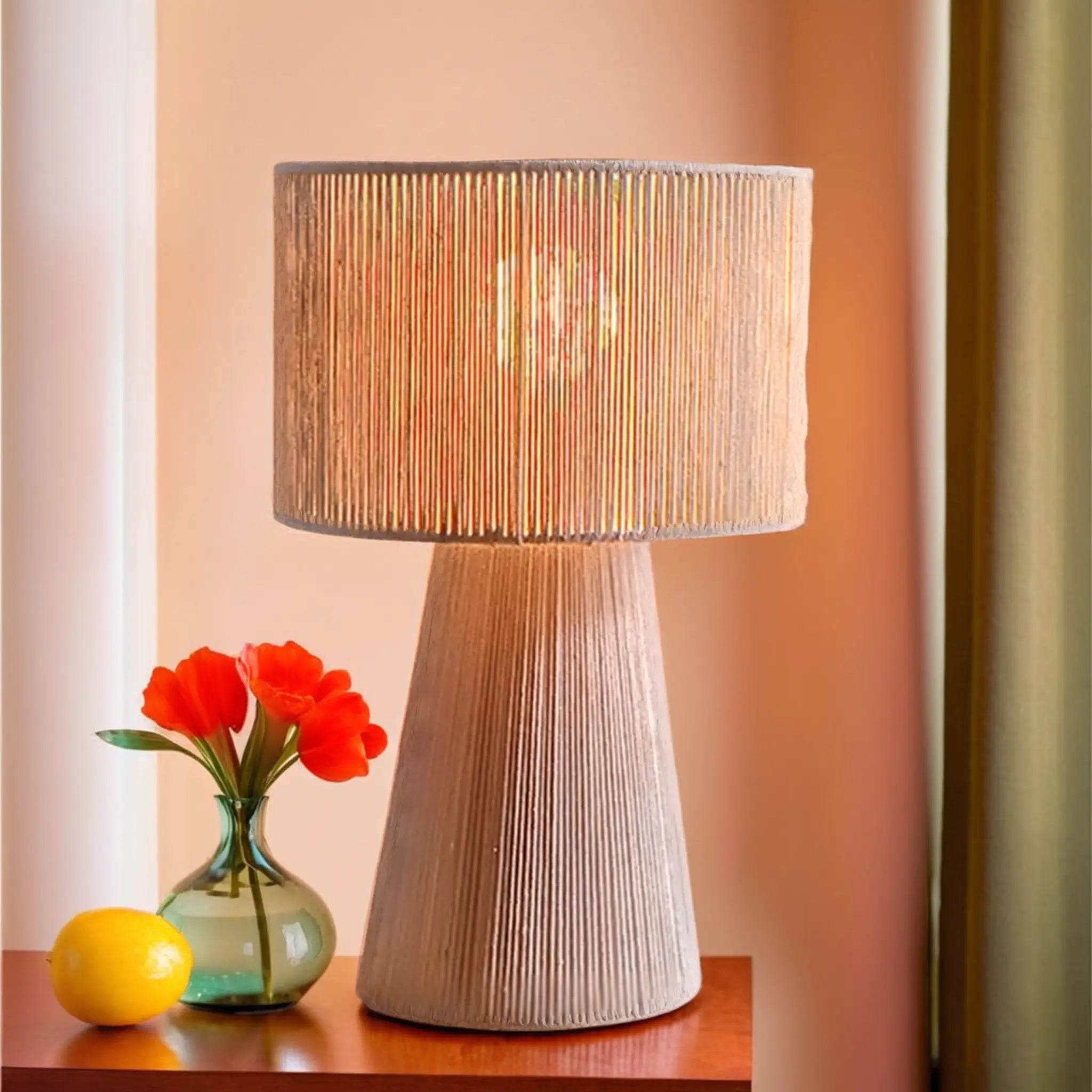 Veilleuse en jute naturelle style bohème pour chambre – Fiolla Home